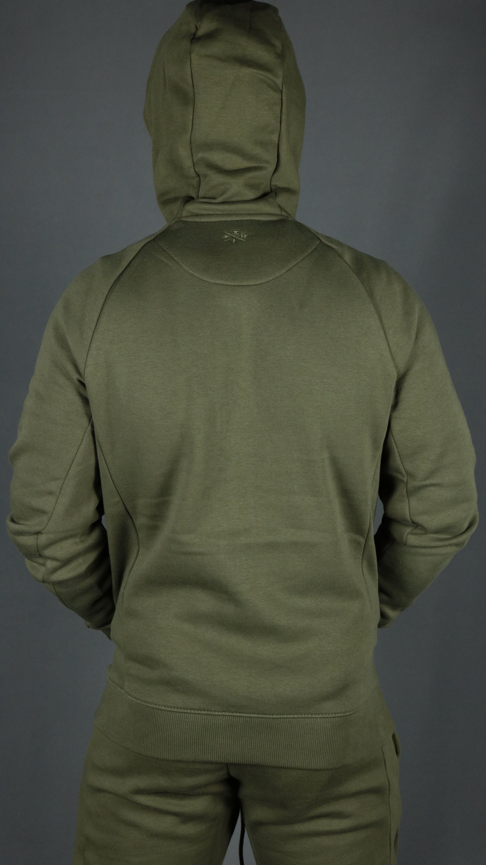 Military Green Tech Fleece Zip Up Hoodie | Olive Green Hoodie