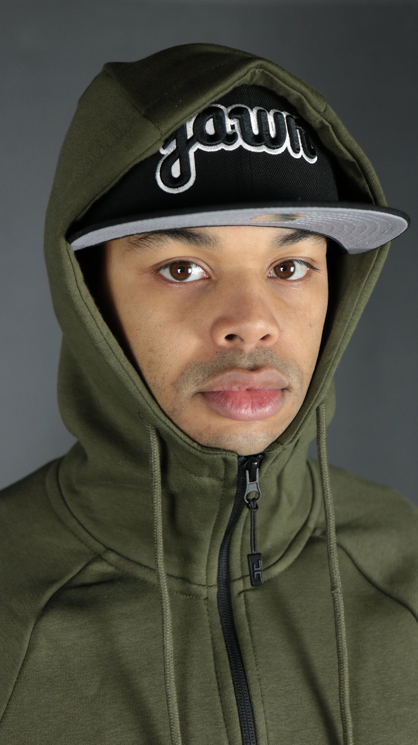 Military Green Tech Fleece Zip Up Hoodie | Olive Green Hoodie