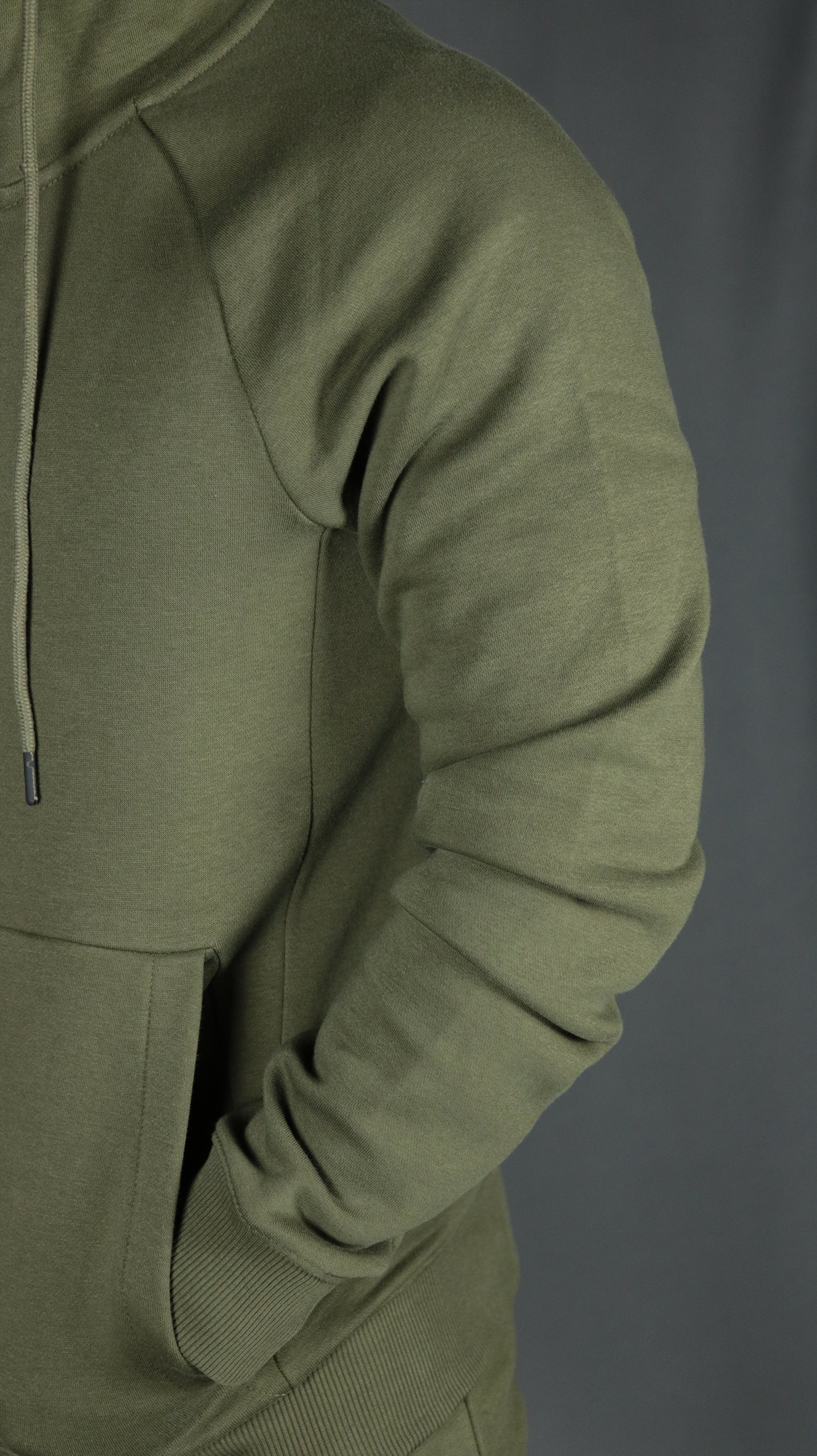 Military Green Tech Fleece Zip Up Hoodie | Olive Green Hoodie