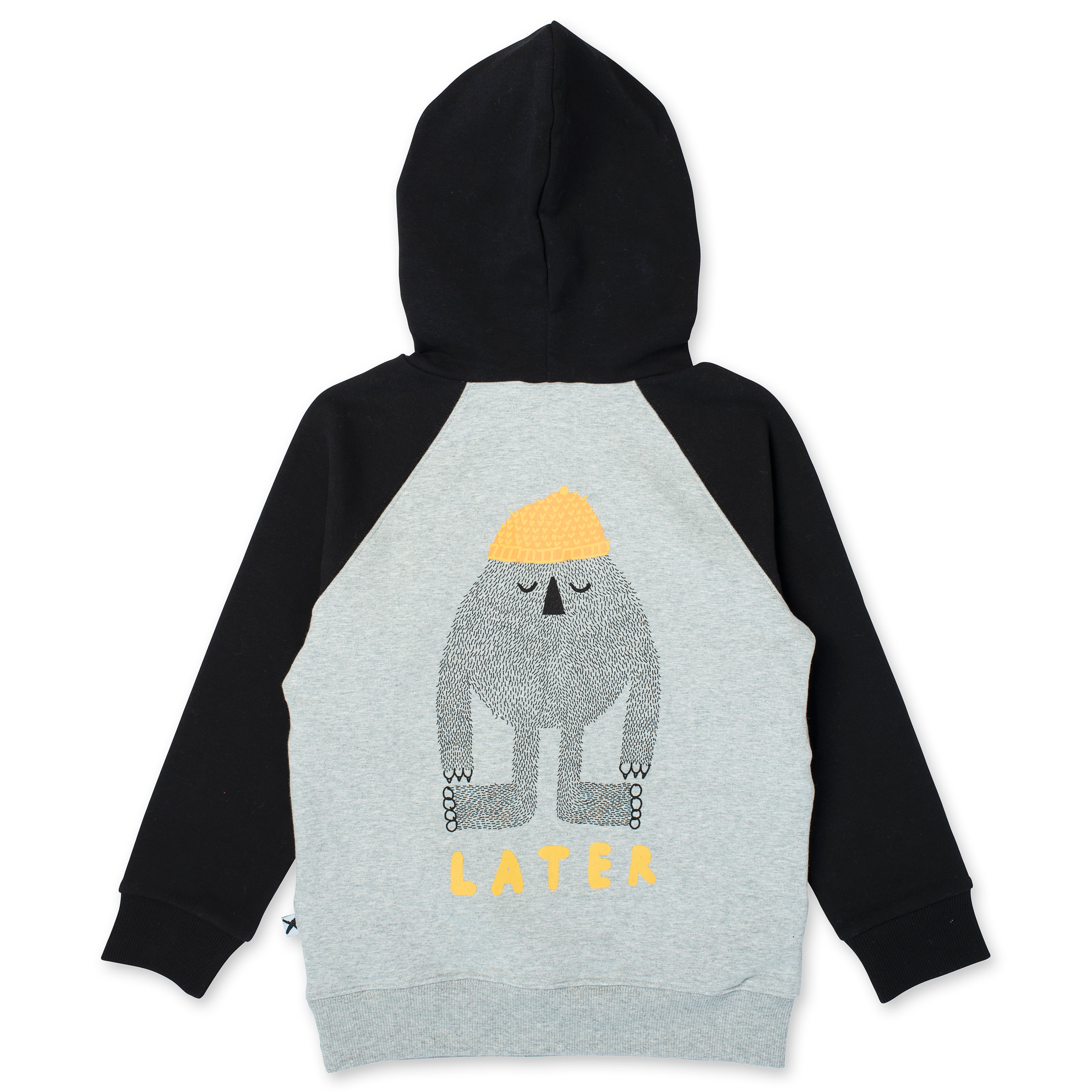 Minti Hello Later Yeti Furry Hood - Black/Grey Marle