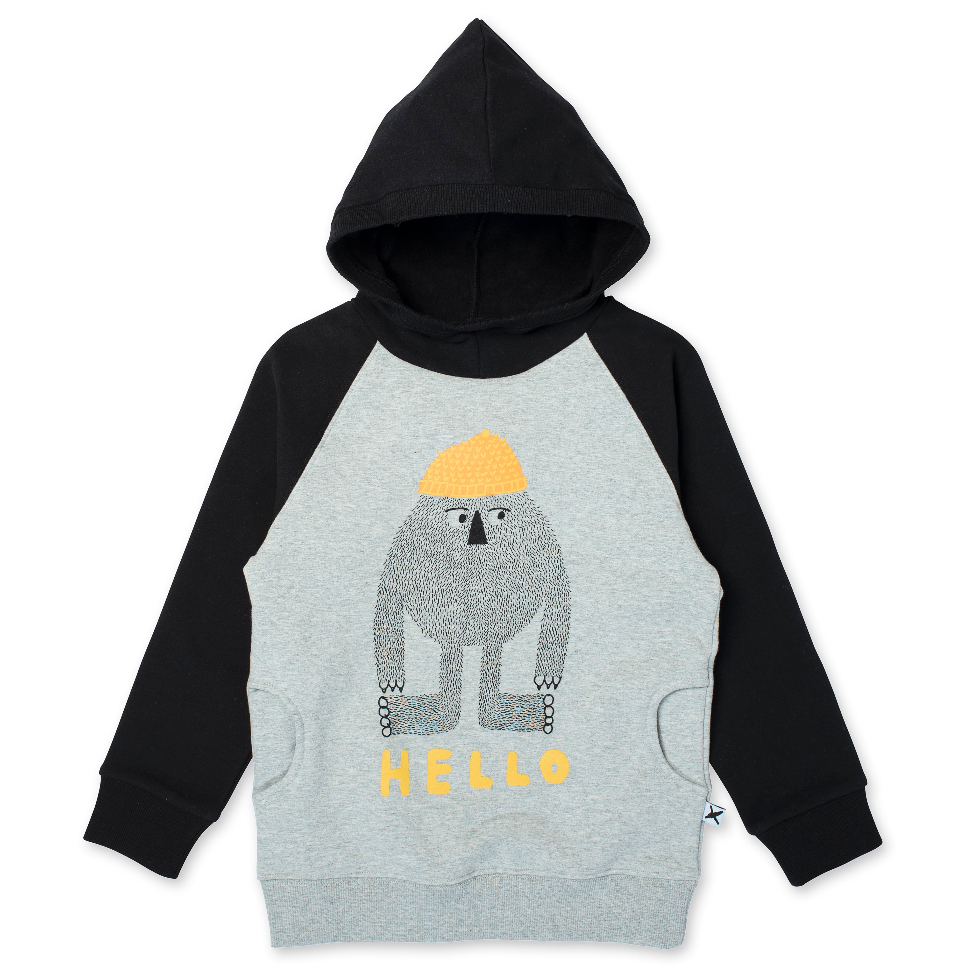 Minti Hello Later Yeti Furry Hood - Black/Grey Marle