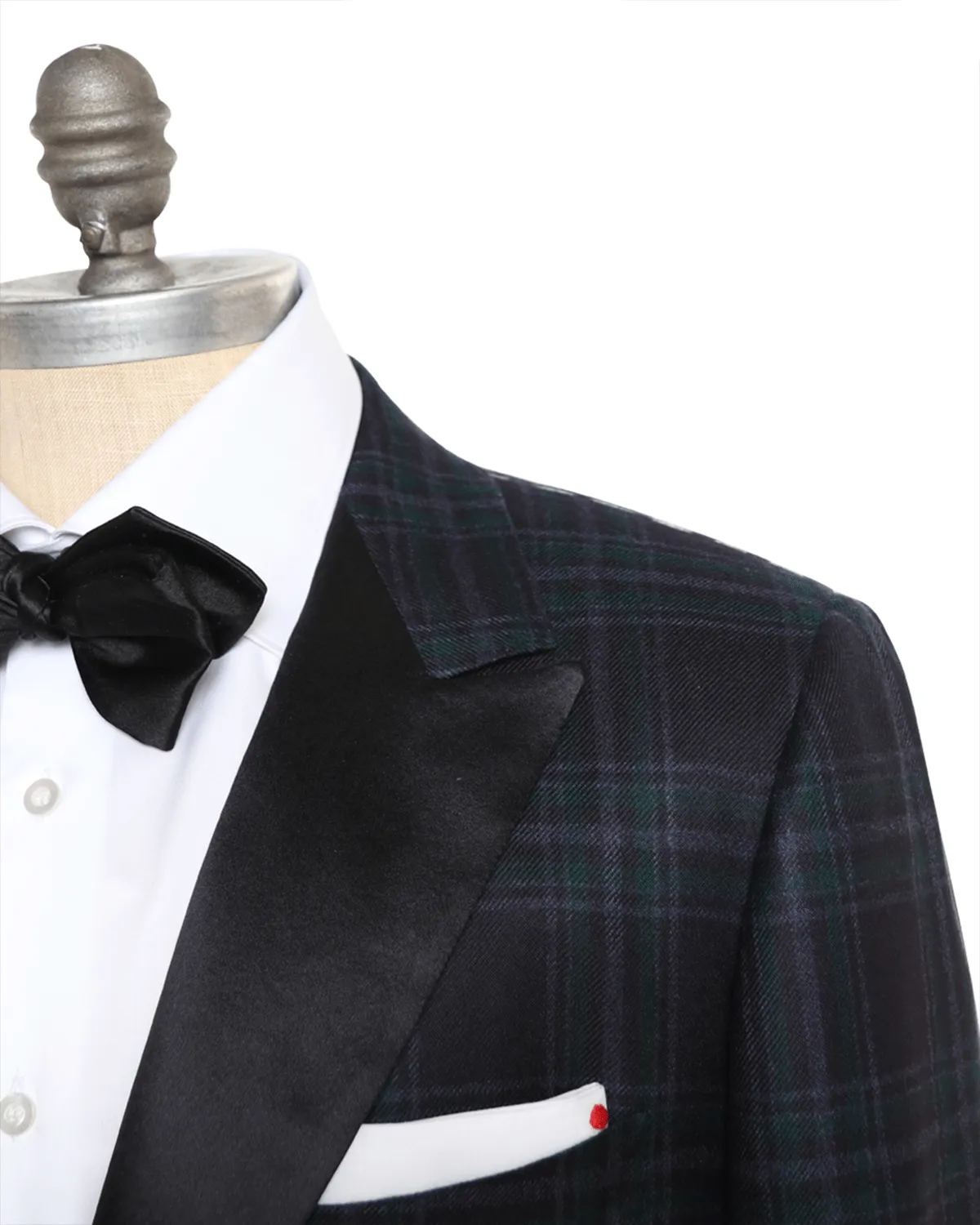 Navy and Green Plaid Cashmere Dinner Jacket