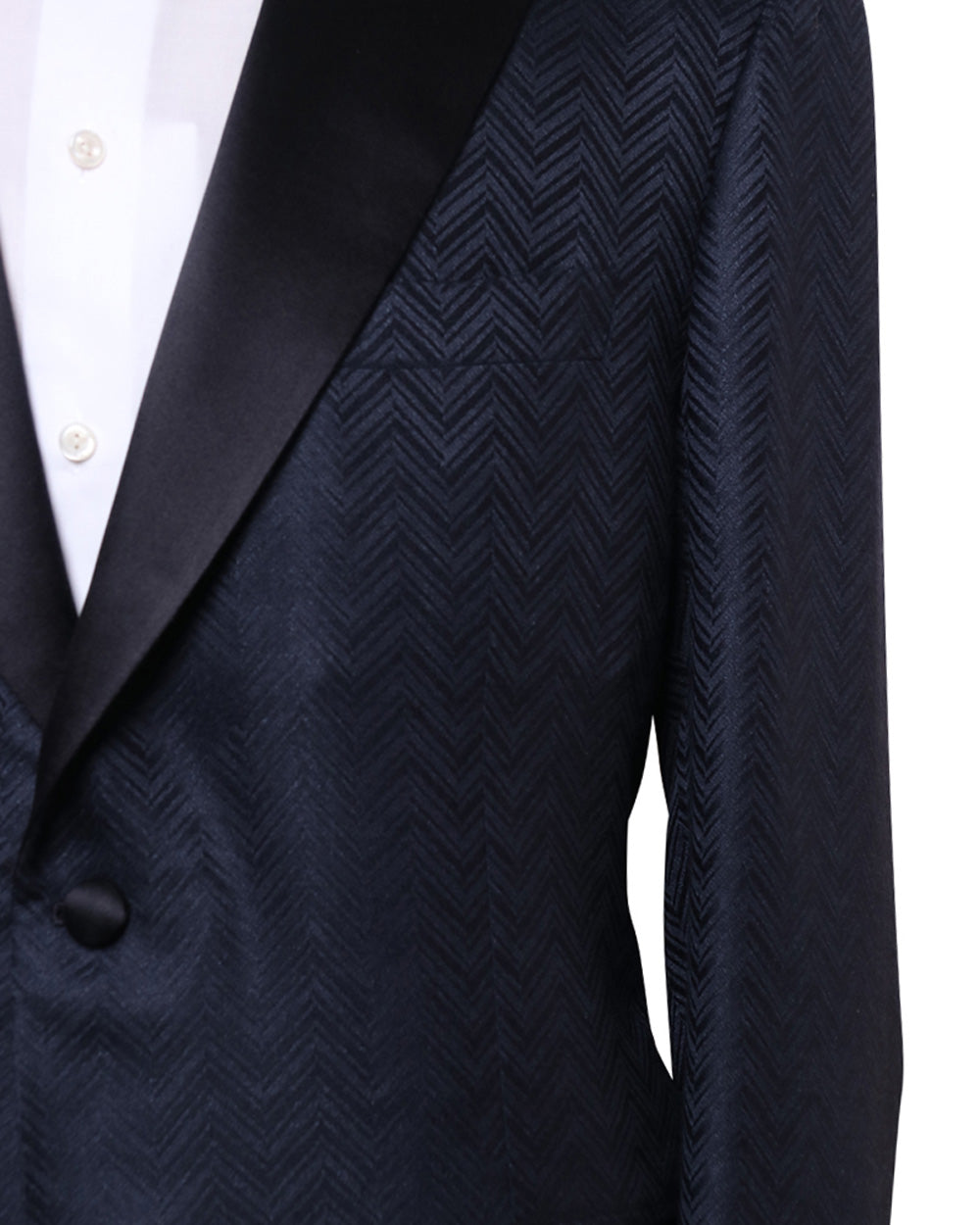 Navy Tonal Chevron Formal Jacket