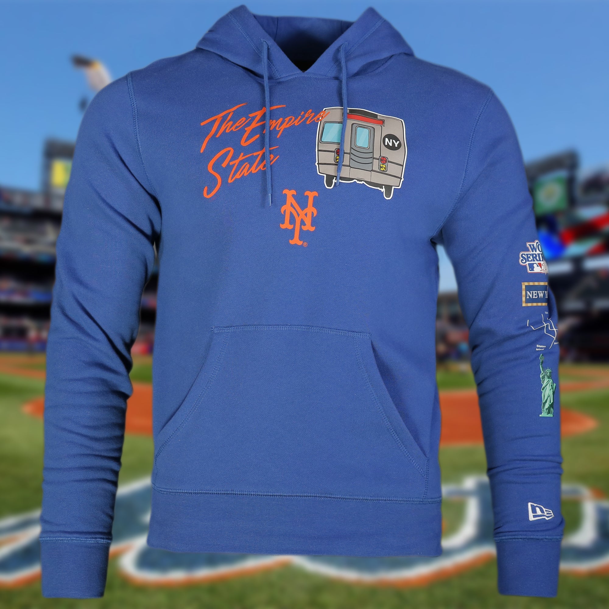 New York Mets City Transit 59Fifty Fitted Matching Royal Pullover Hoodie