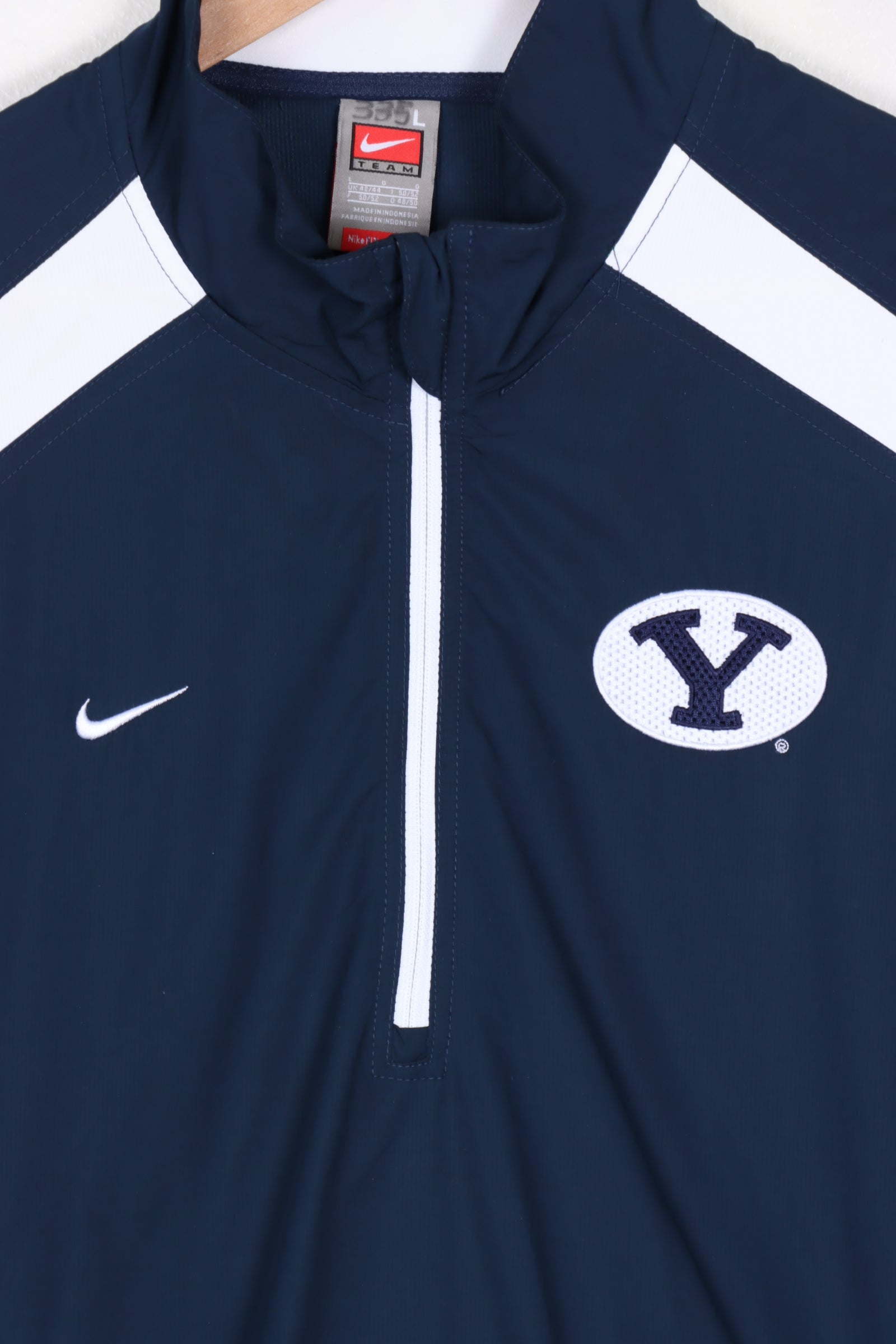 NIKE Embroidered Bringham Young Yahoo 1/4 Zip Windbreaker (XXL)