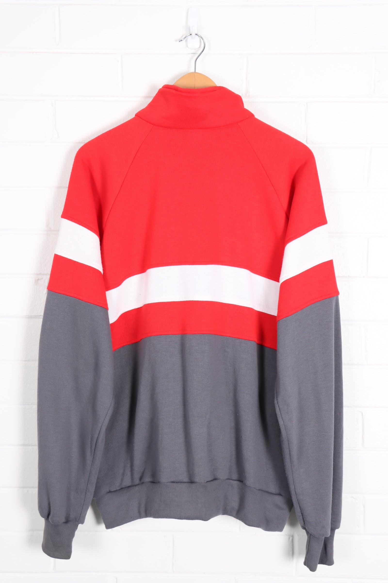 NIKE Red White Grey Colour Block Full Zip Track Jacket (XL)