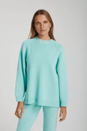 Oversized Knit Sweater Aqua