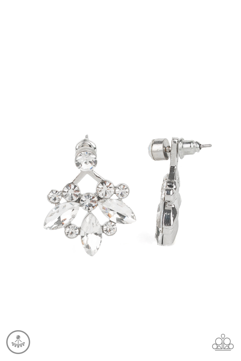 Paparazzi Crystal Constellations - White Jacket Earrings