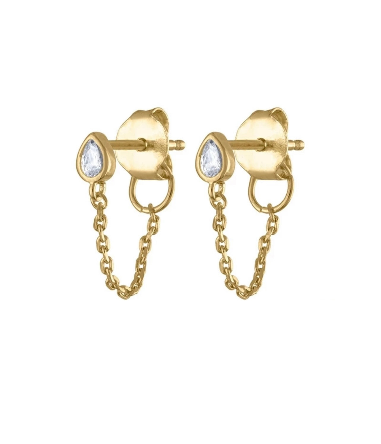 Pear and Chain Jacket Earrings