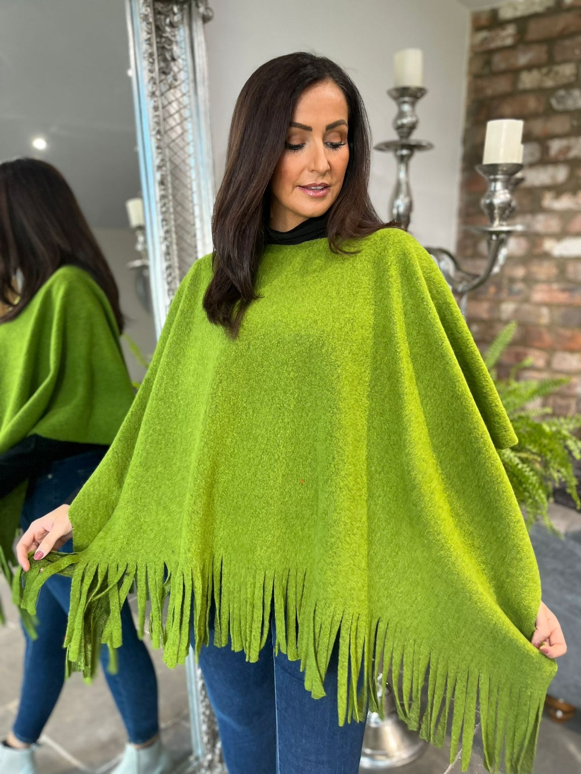 Plain Tassel Hem Poncho Hayden