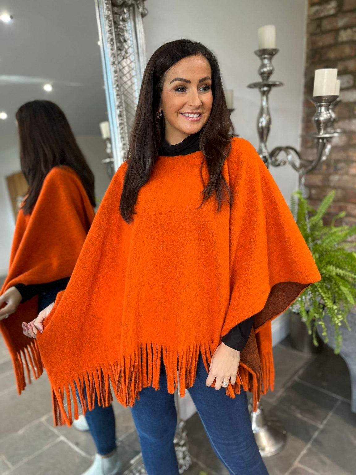 Plain Tassel Hem Poncho Hayden