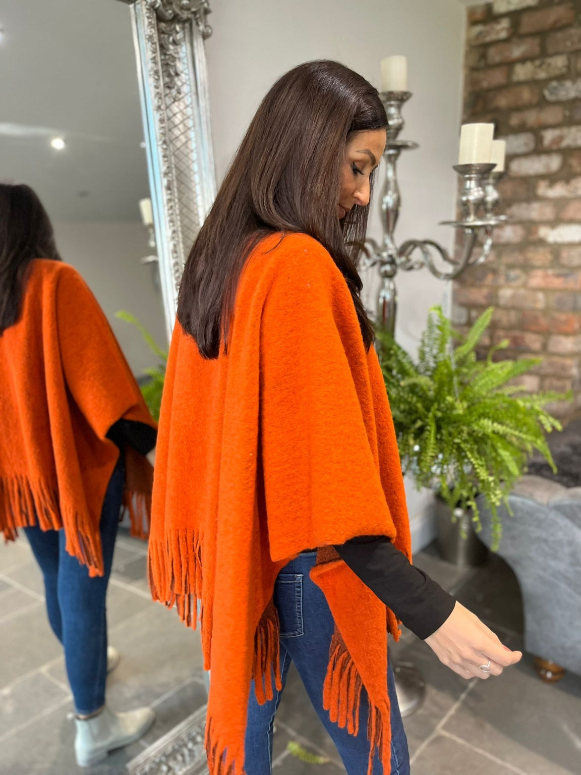 Plain Tassel Hem Poncho Hayden