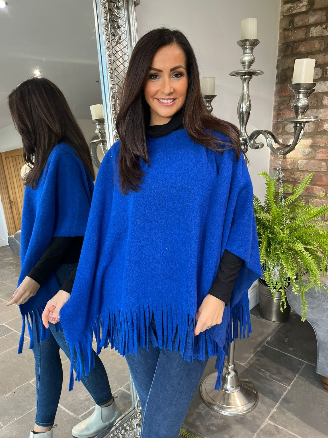 Plain Tassel Hem Poncho Hayden