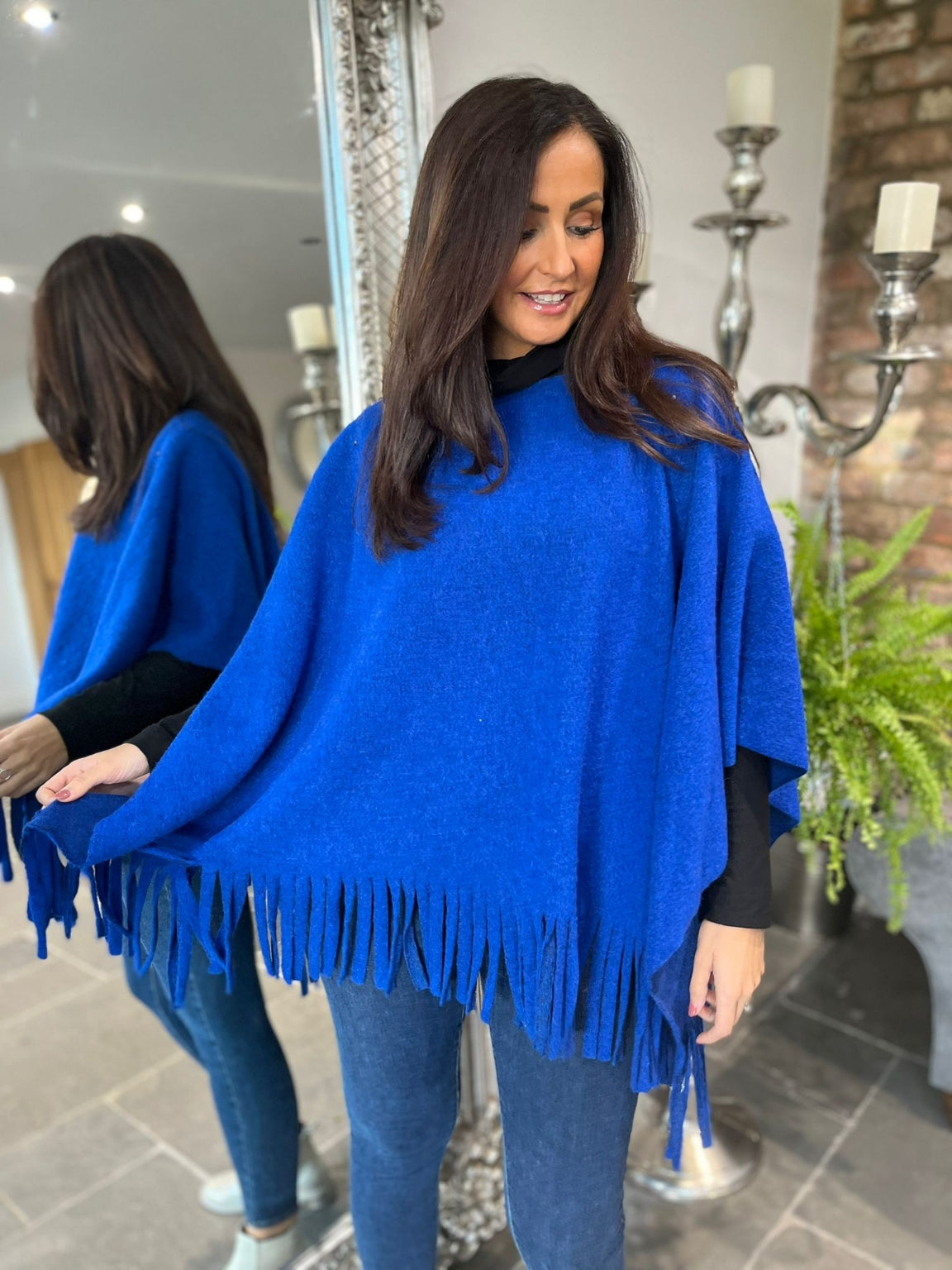 Plain Tassel Hem Poncho Hayden