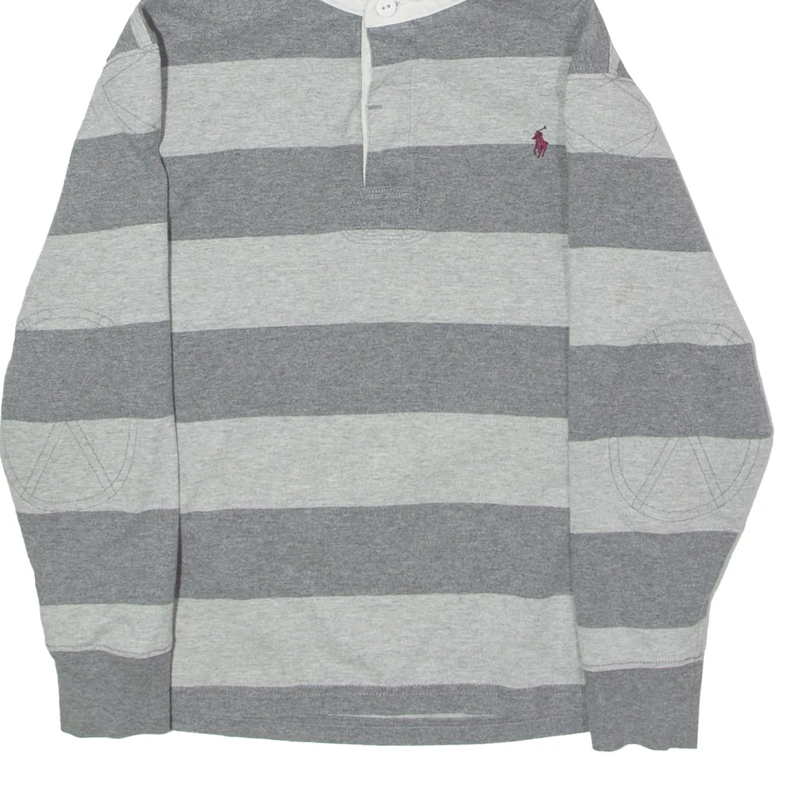 POLO RALPH LAUREN Striped Boys Grey Hoodie 90s S