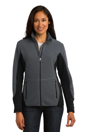 Port Authority Ladies R-Tek Pro Fleece Full-Zip Jacket L227 Charcoal Heather/ Black