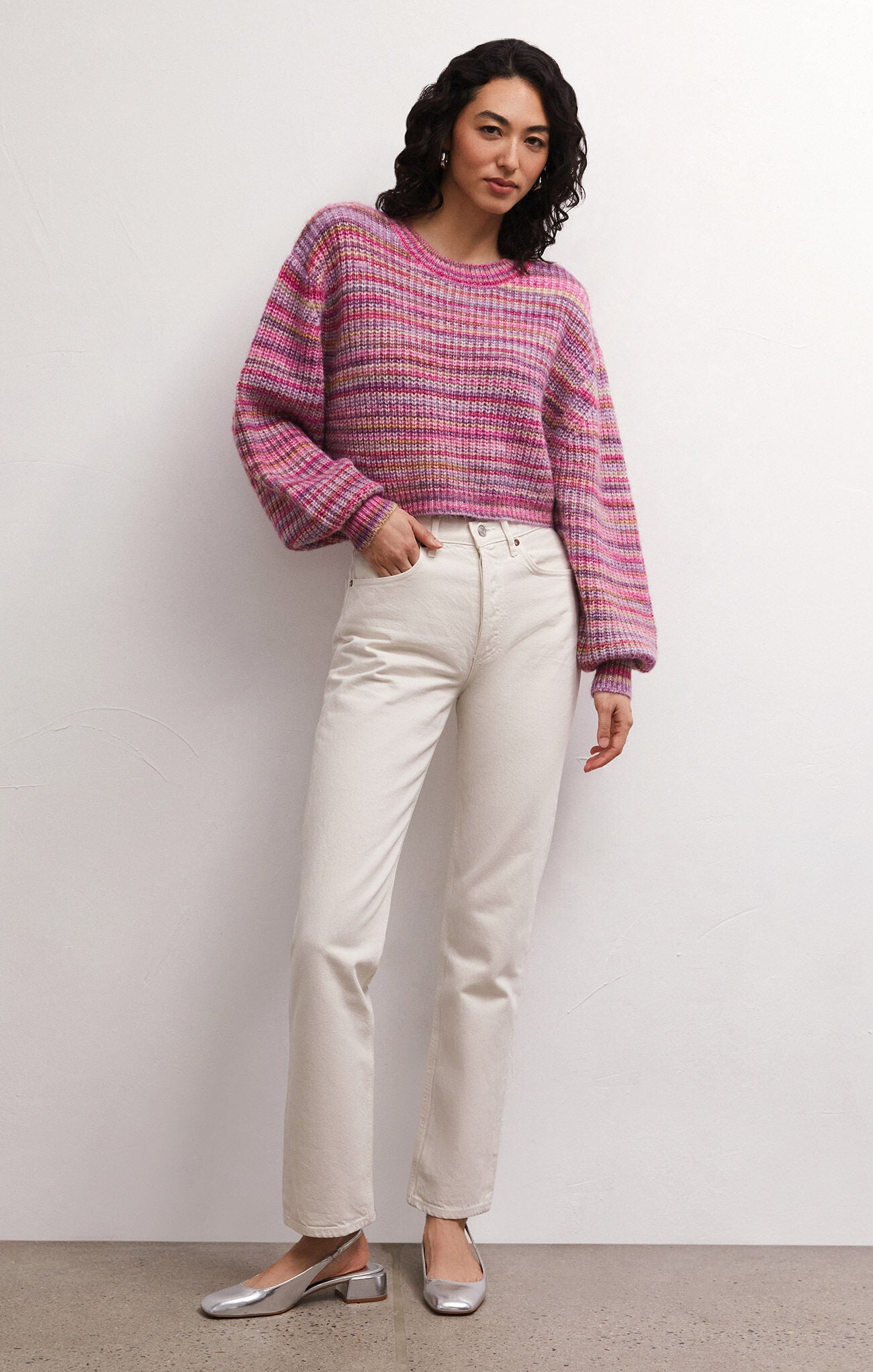 Prism Metallic Stripe Sweater