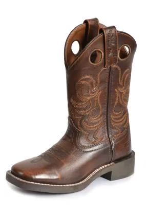 Pure Western Childrens Ryder Boot - Antique Brown - PCP78095C