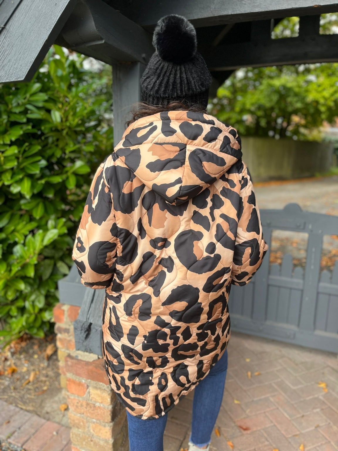 Quilted Animal Print Coat Monica