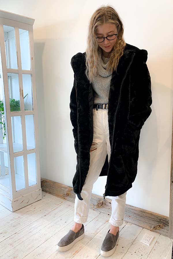 RD Style Faux Fur Hooded Coat