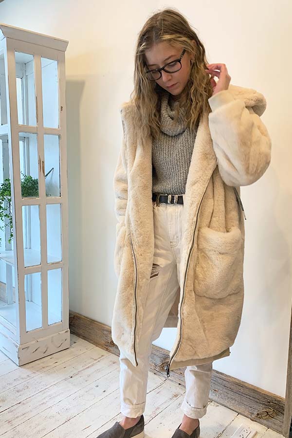 RD Style Faux Fur Hooded Coat