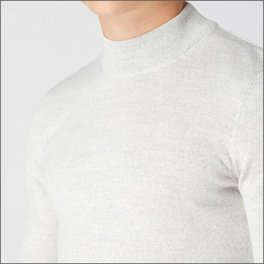 Remus Uomo Grey Slim Fit Merino Wool-Blend Turtle Neck Sweater>>