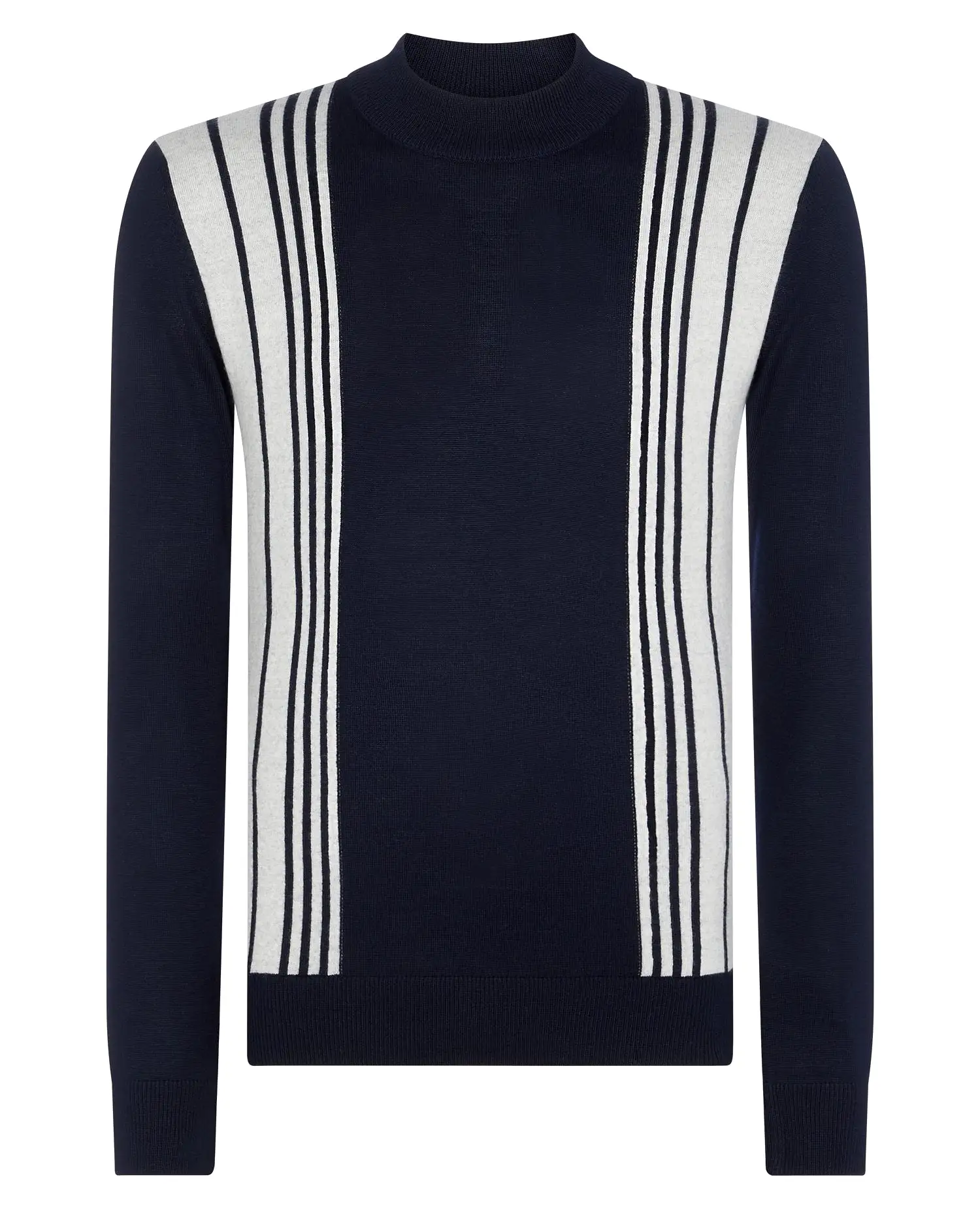 REMUS UOMO Merino Blend Striped Knitwear/Navy - AW21 SALE