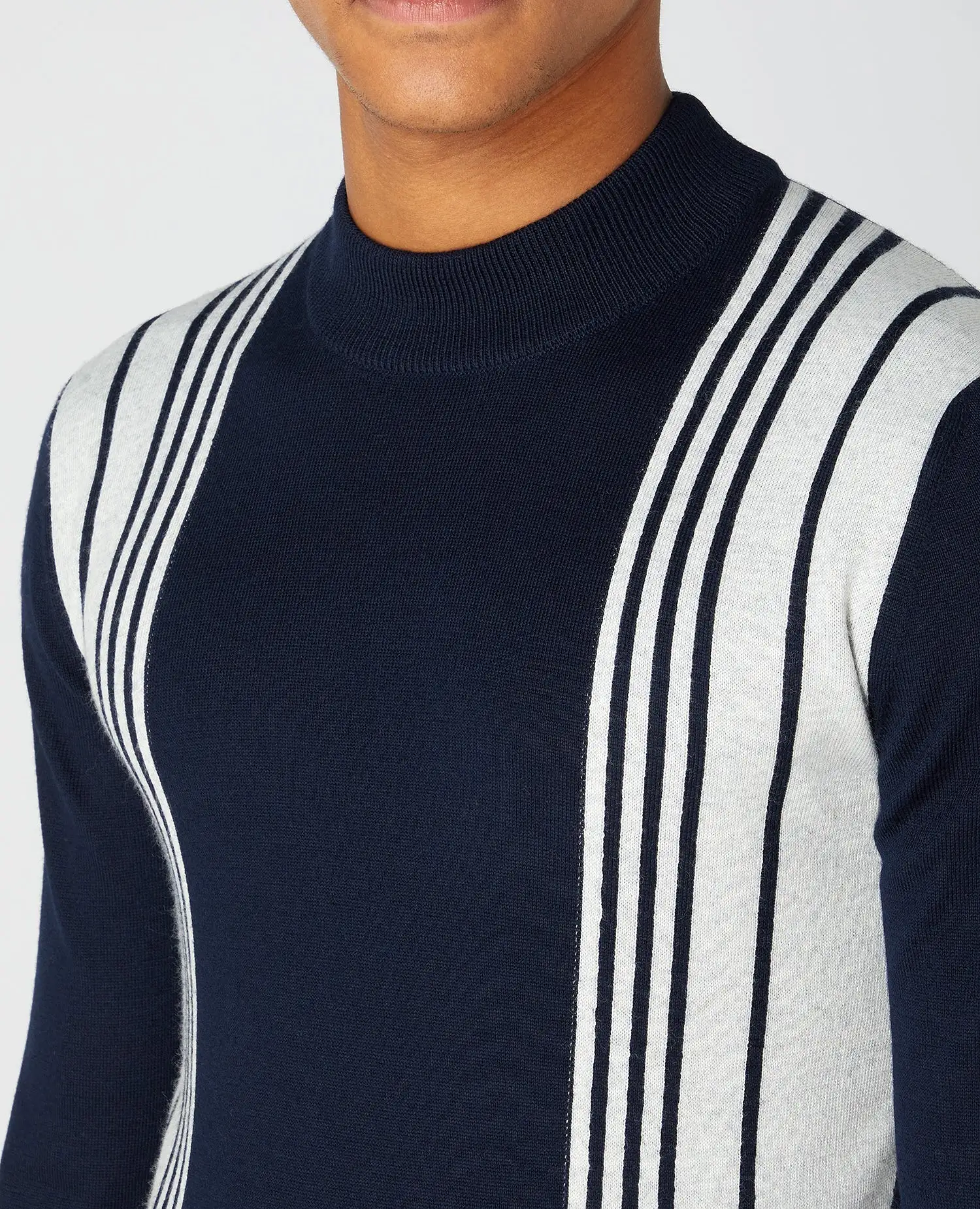 REMUS UOMO Merino Blend Striped Knitwear/Navy - AW21 SALE