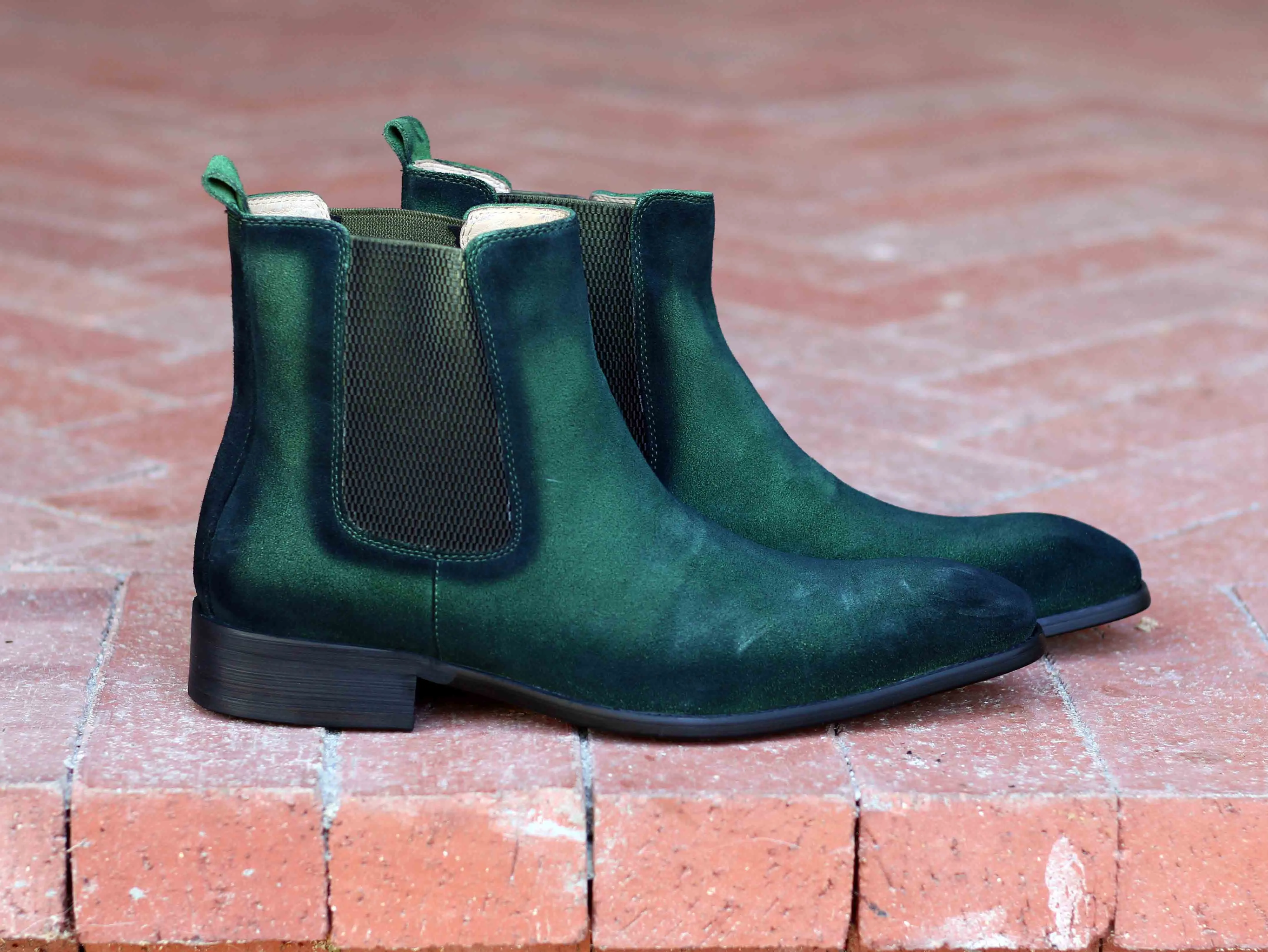 Suede Slip-On Boot Green