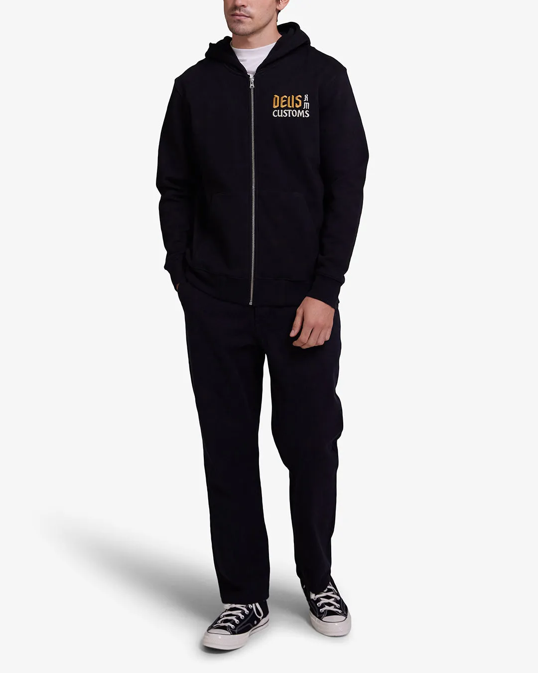 SUPPORTER ZIP HOODIE  - BLACK