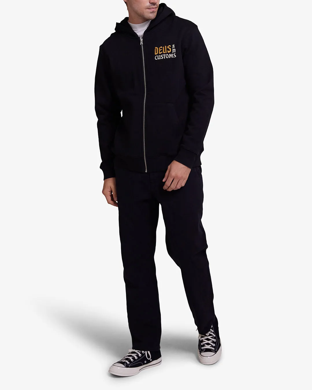 SUPPORTER ZIP HOODIE  - BLACK