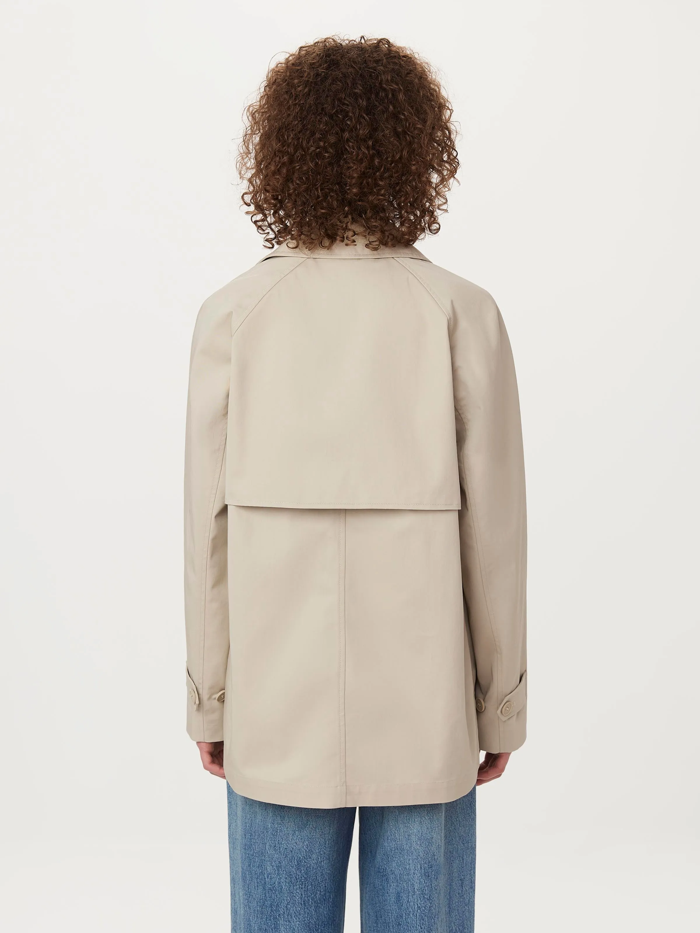 The Cropped Trench Coat in Light Beige