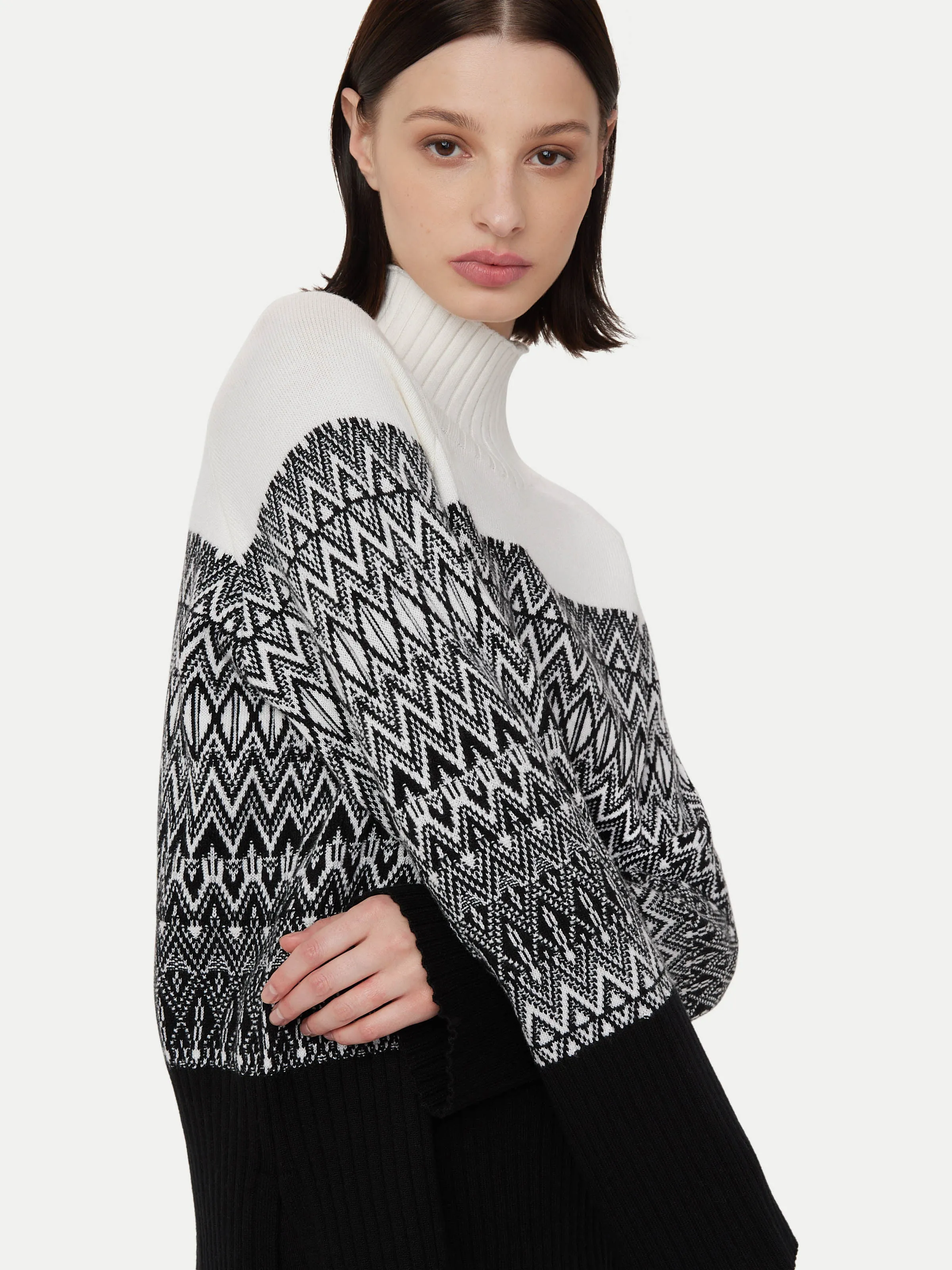 The Fair Isle Sweater  in Black