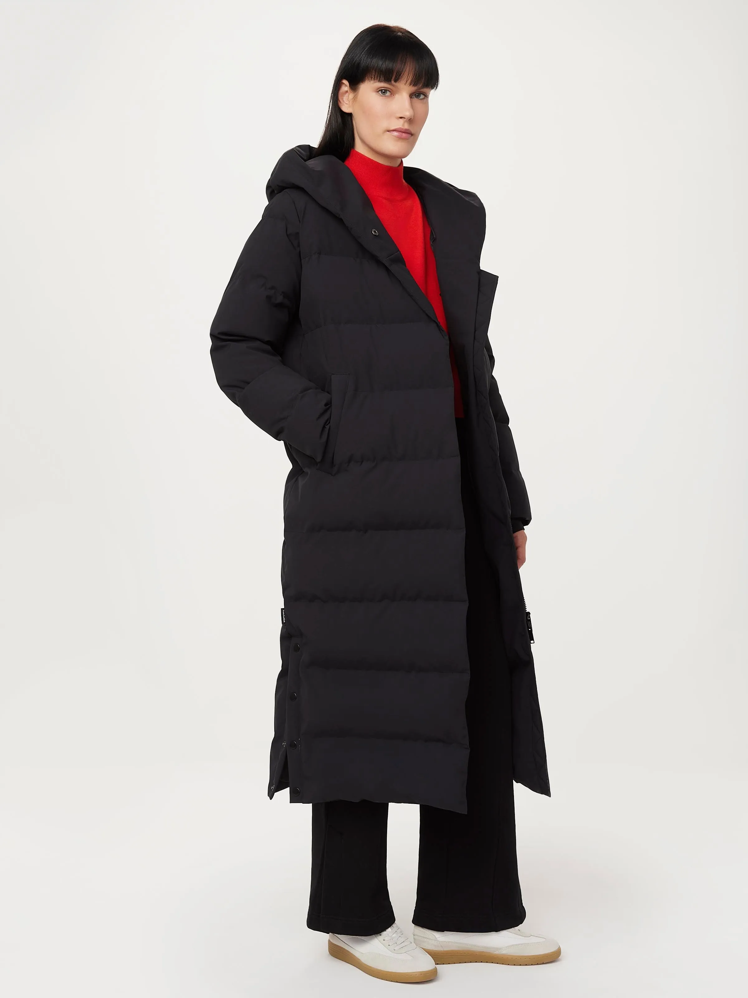 The Highland Long Puffer Coat in Black