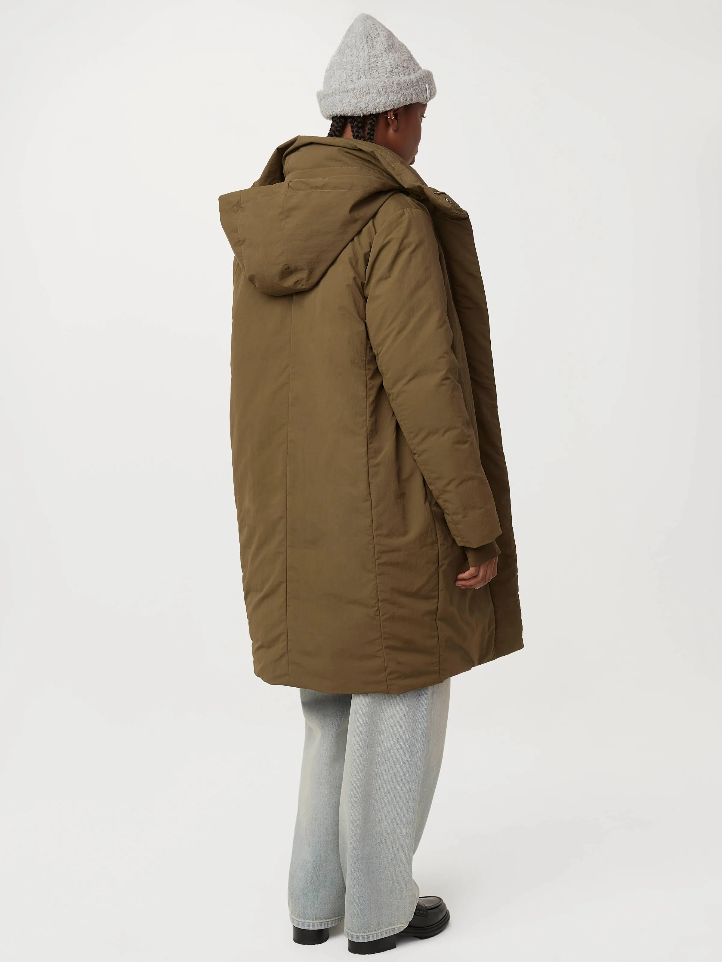 The Iceland Long Coat in Dark Olive