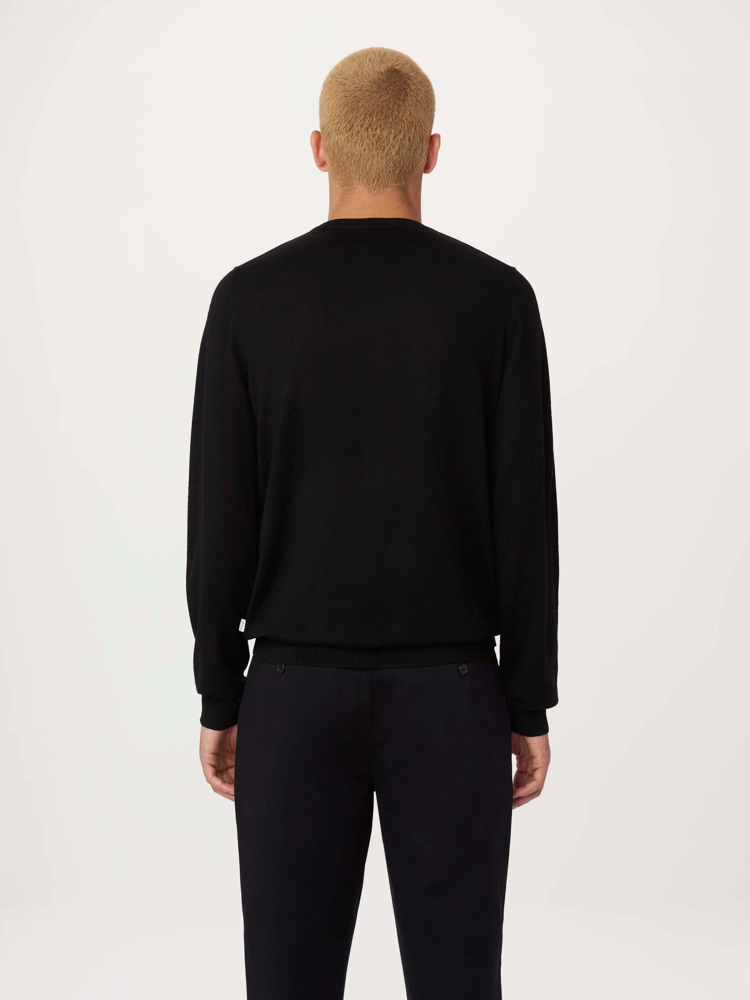 The Merino Crewneck Sweater in Black