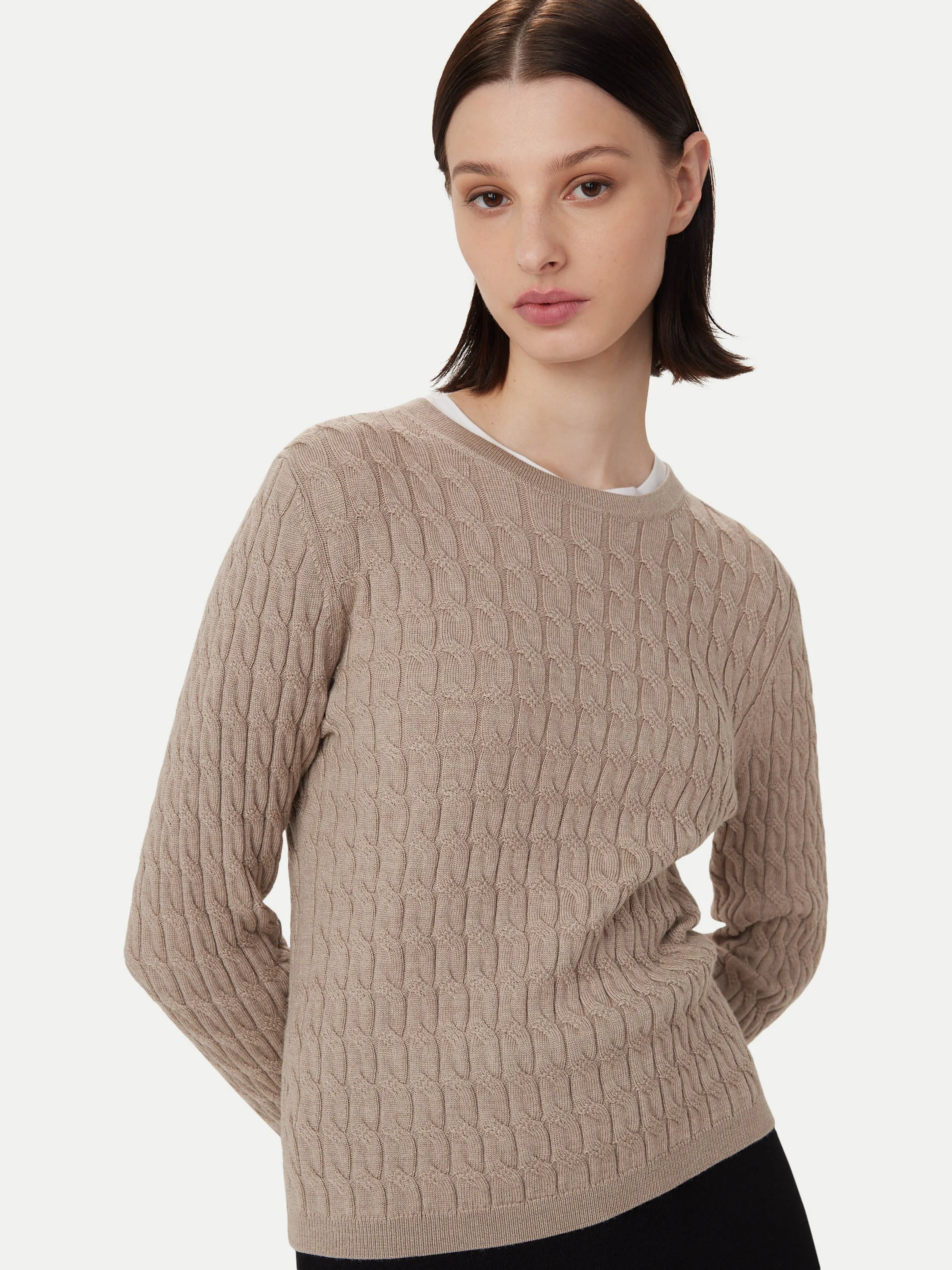 The Merino Wool Sweater  in Taupe