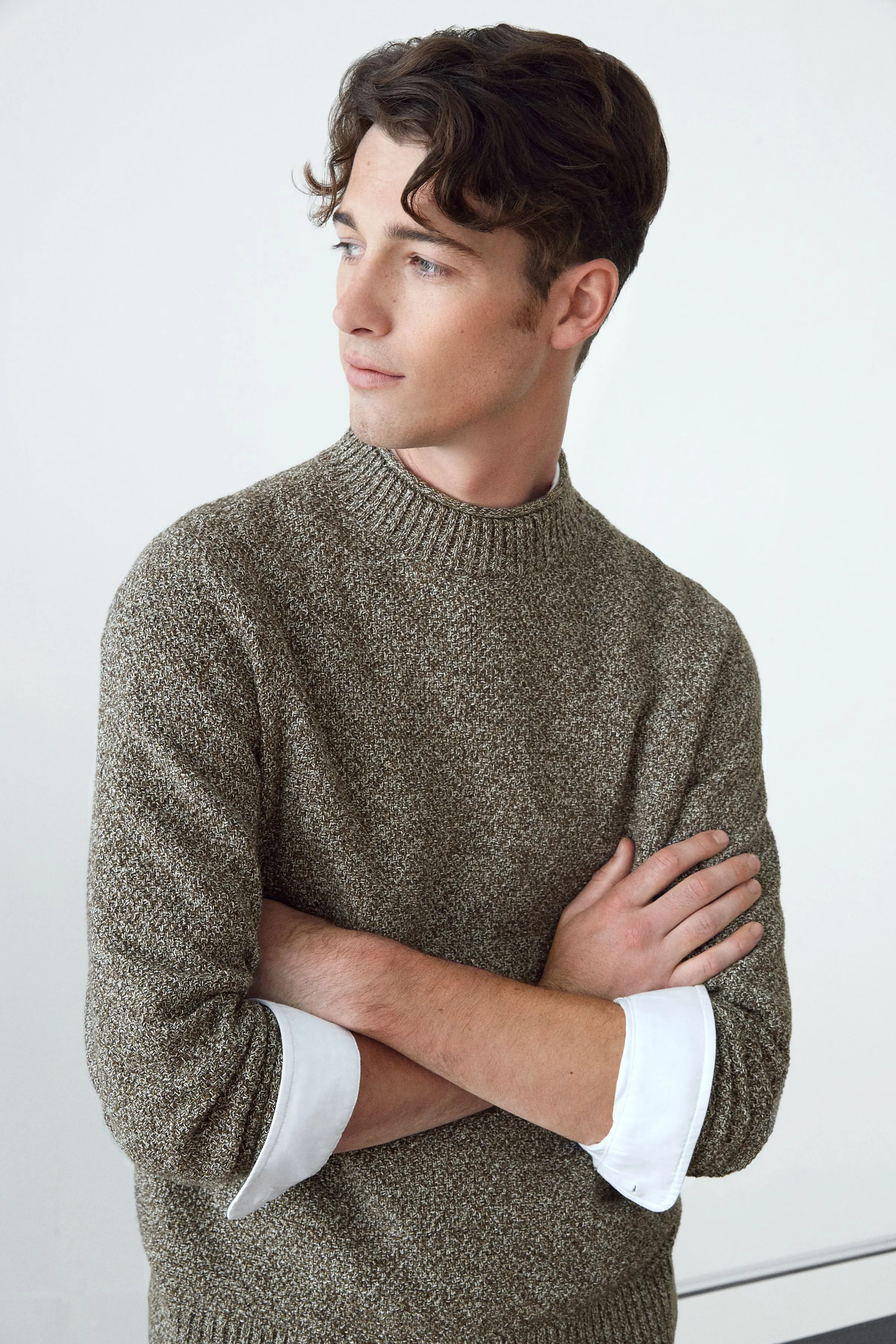 The Mock Neck Sweater in Olive