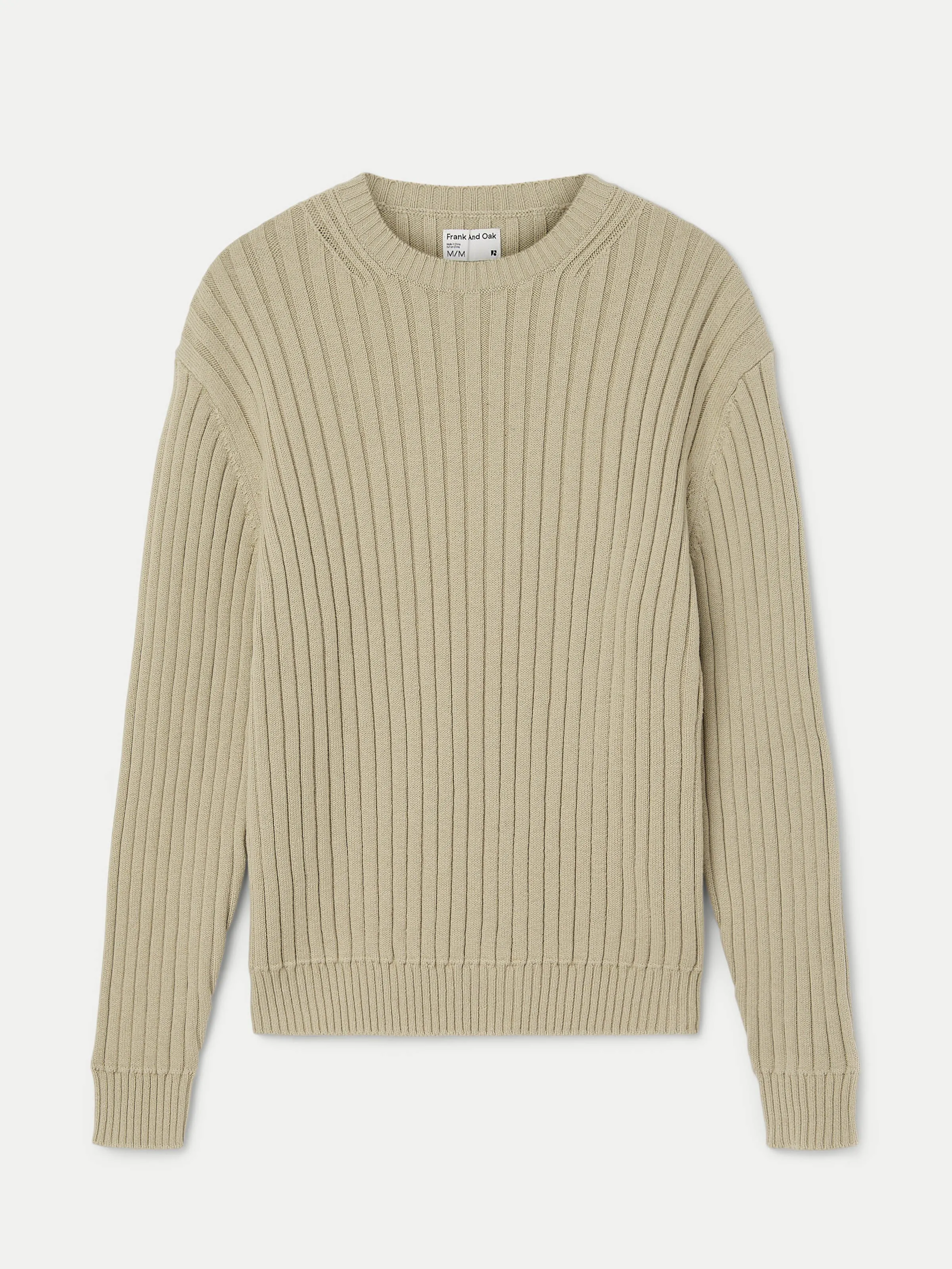 The Relaxed Ribbed Sweater  in Light Greige