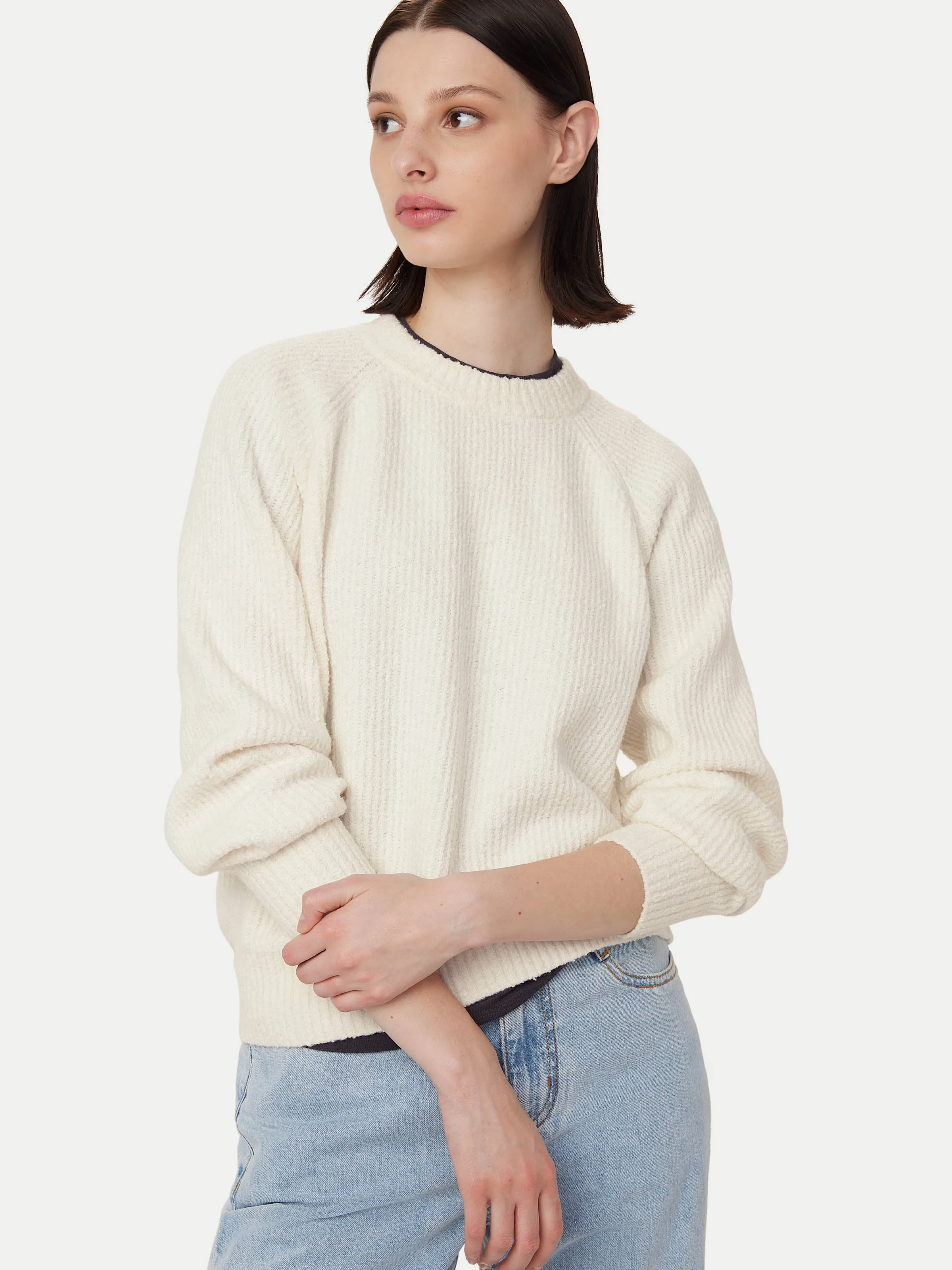 The Seawool Crewneck Sweater in White Cream