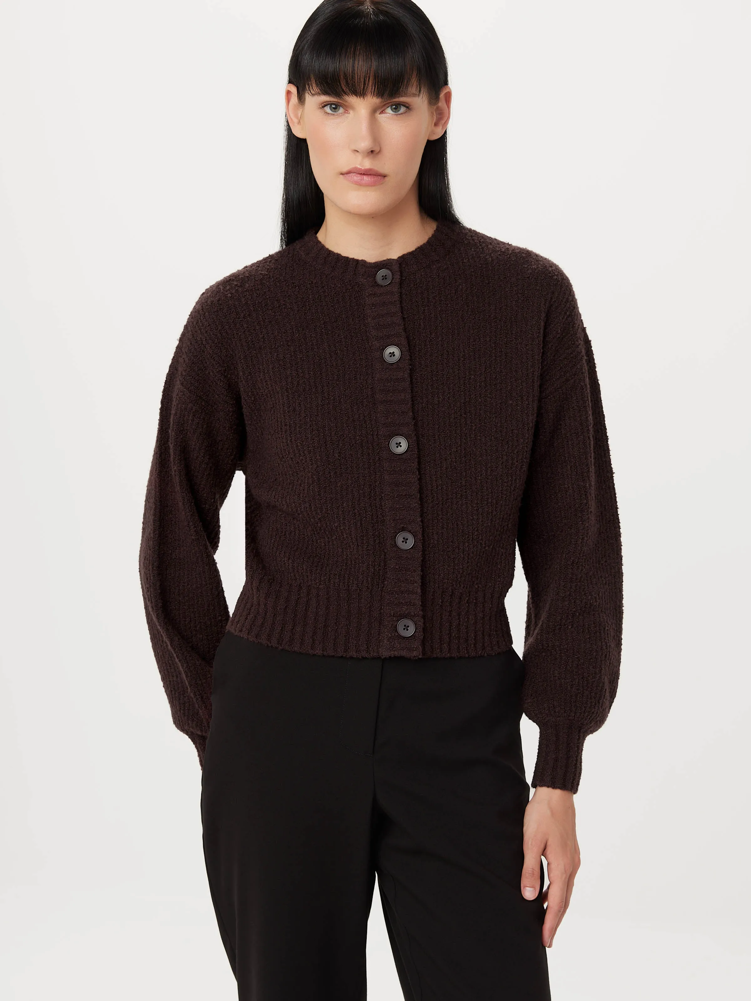 The Seawool Sweater Cardigan in Dark Plum