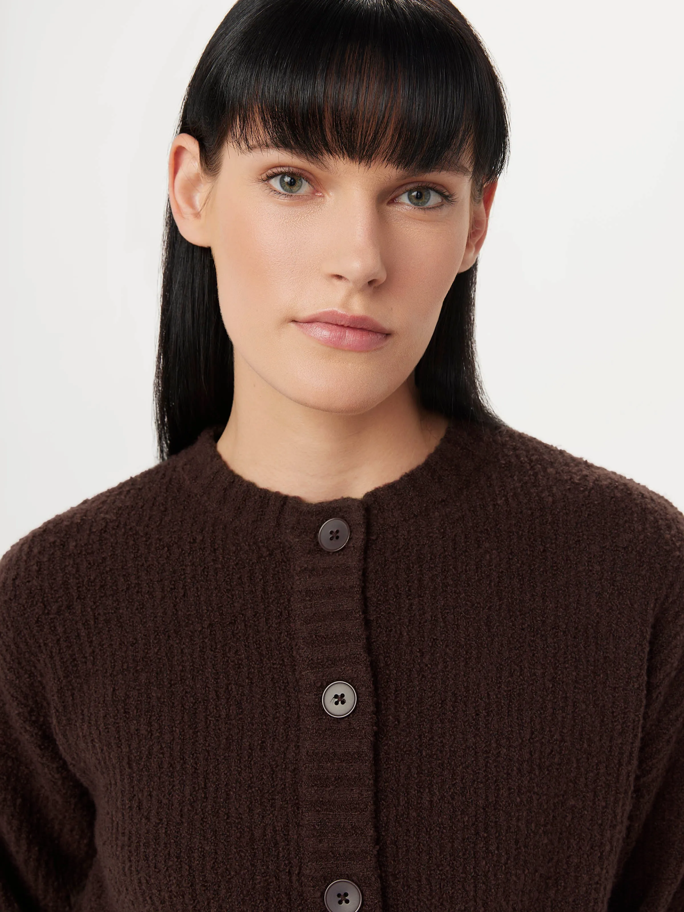 The Seawool Sweater Cardigan in Dark Plum