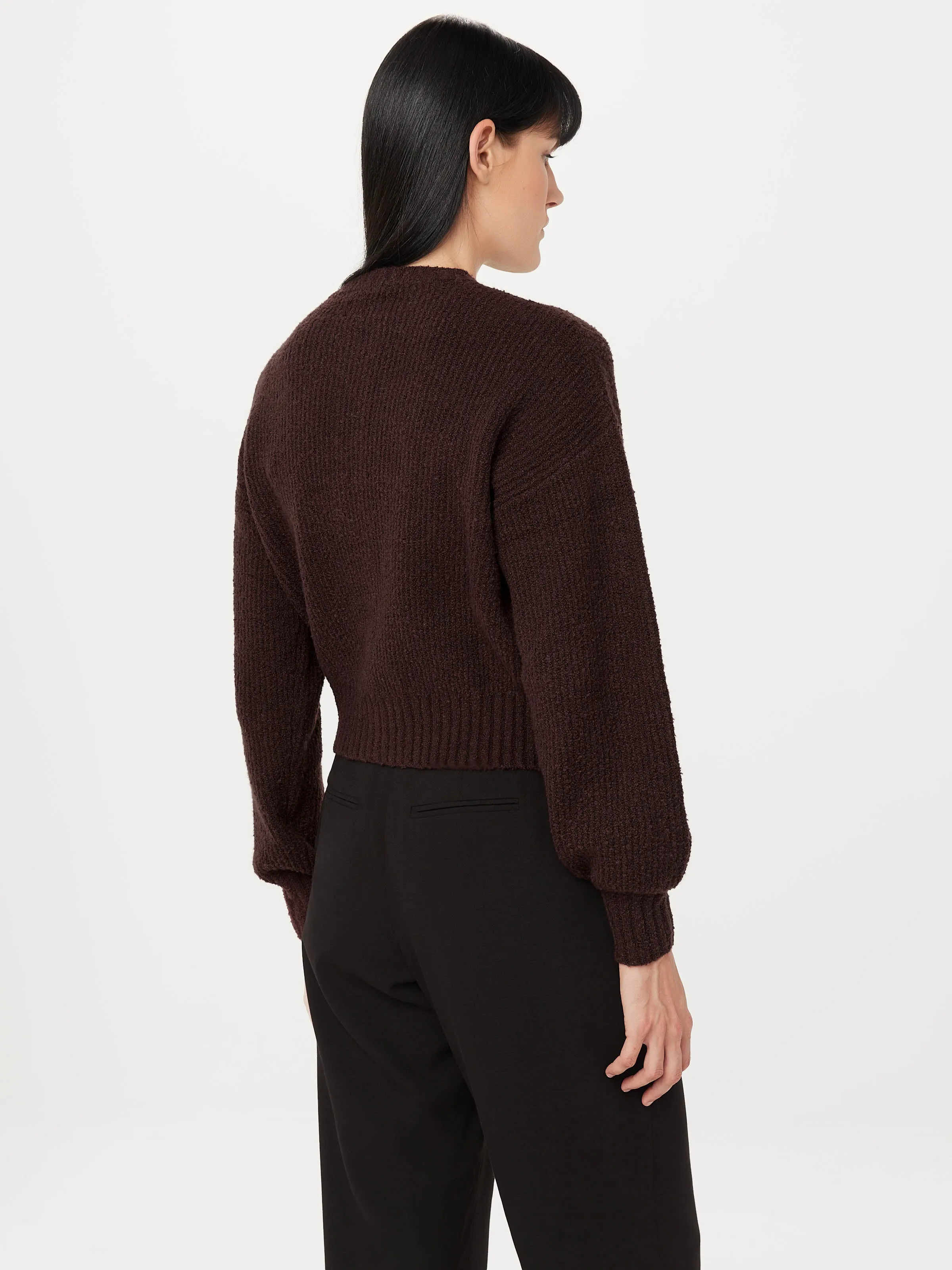 The Seawool Sweater Cardigan in Dark Plum