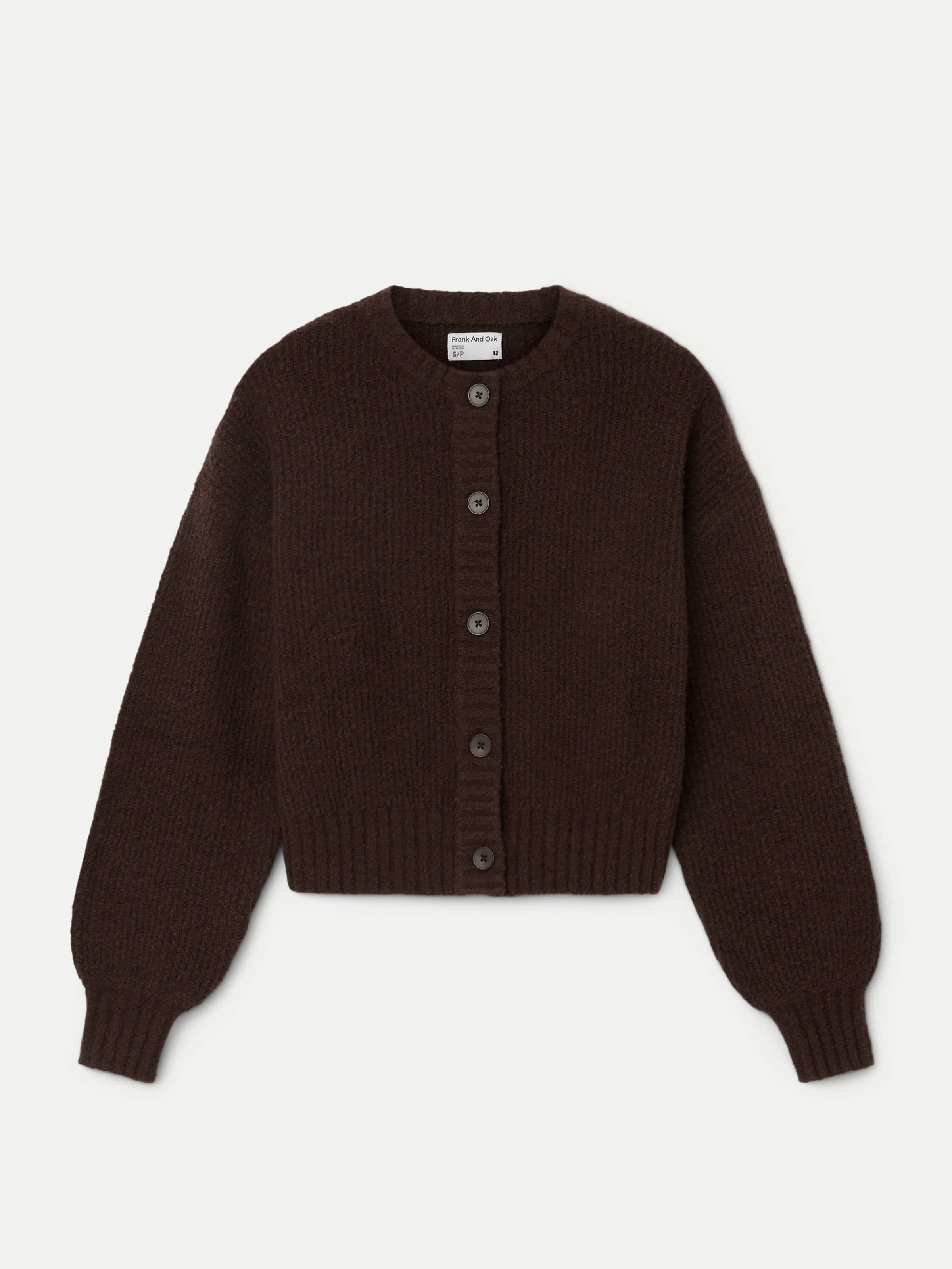 The Seawool Sweater Cardigan in Dark Plum