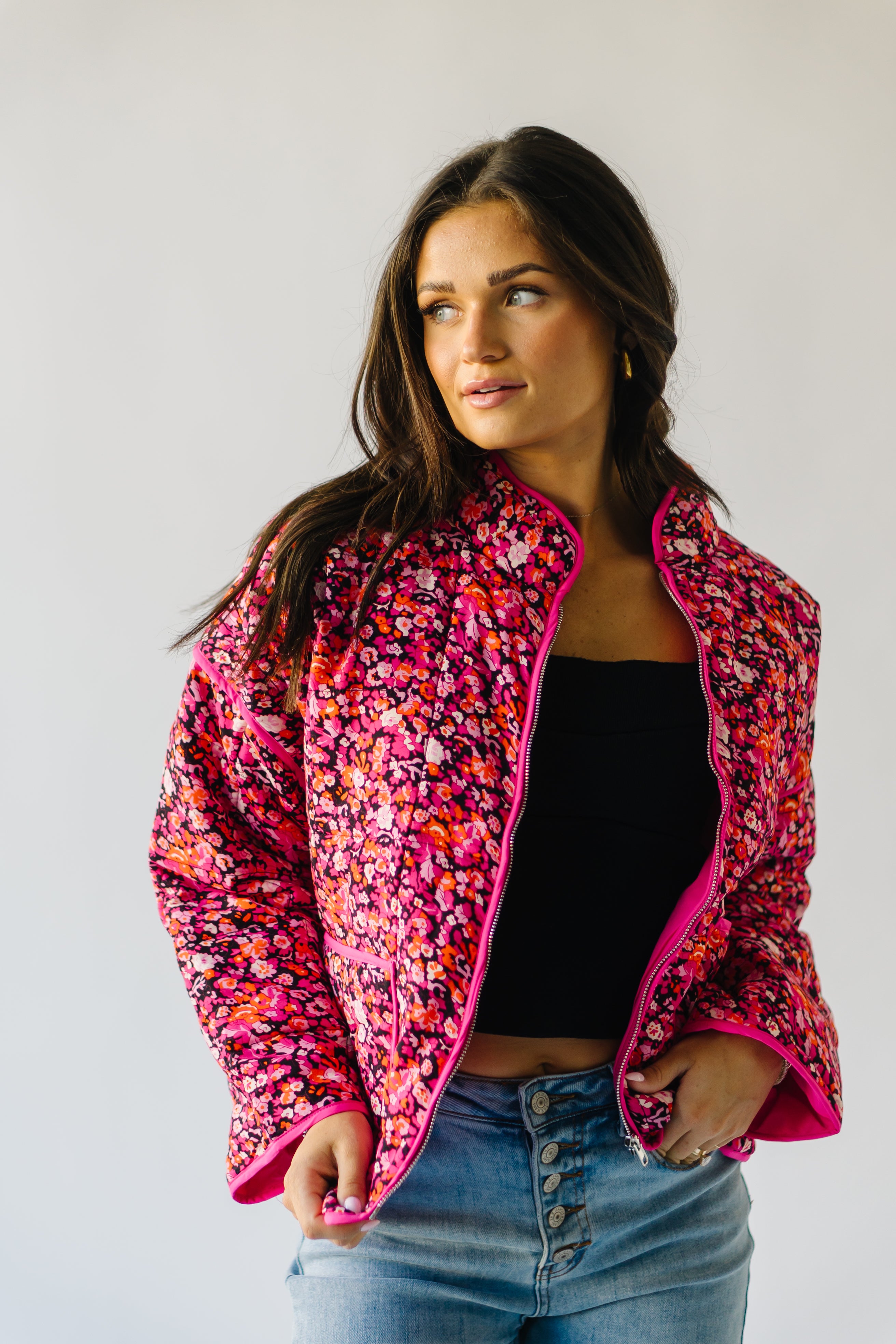 The Seymour Floral Jacket in Fuchsia