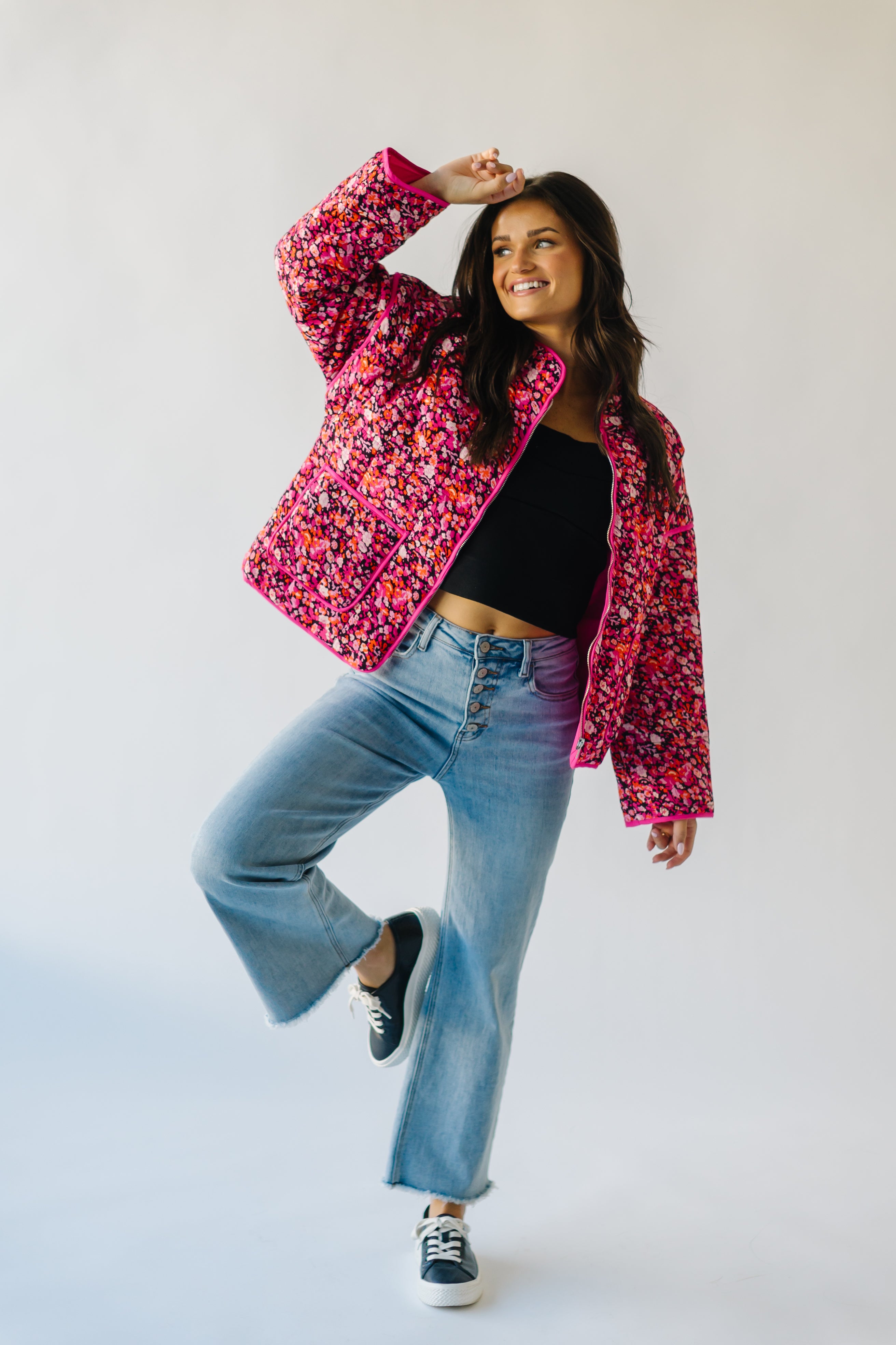 The Seymour Floral Jacket in Fuchsia