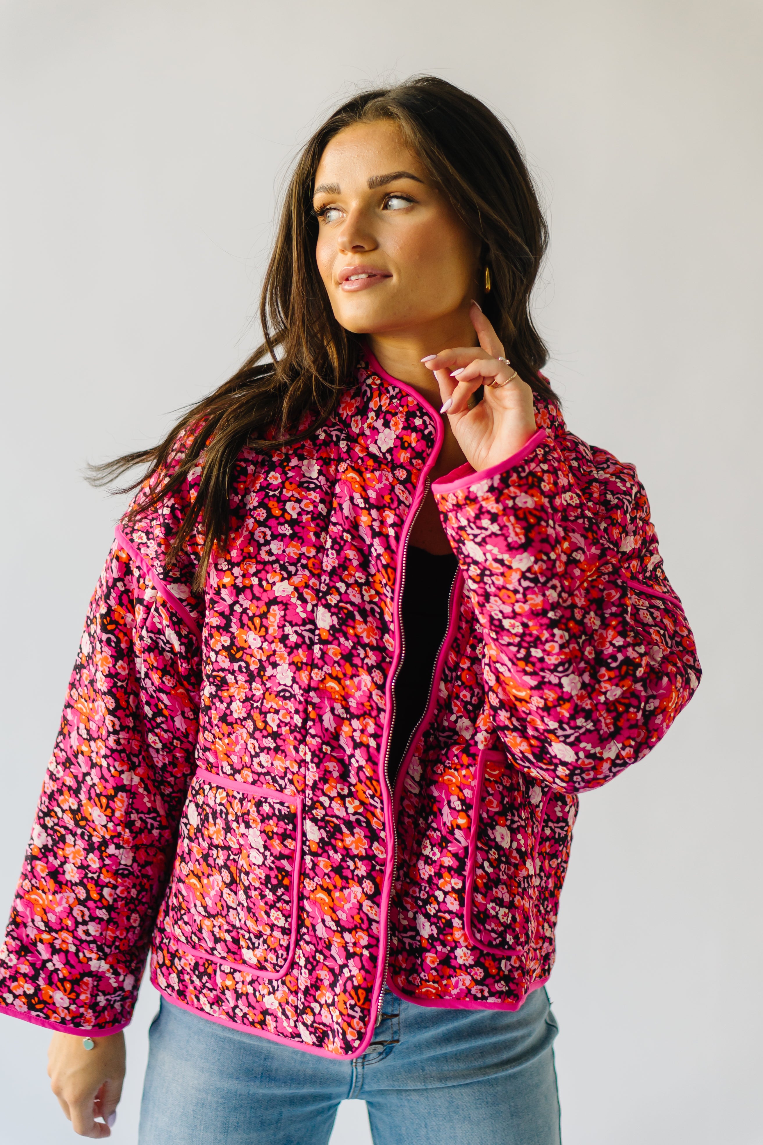 The Seymour Floral Jacket in Fuchsia