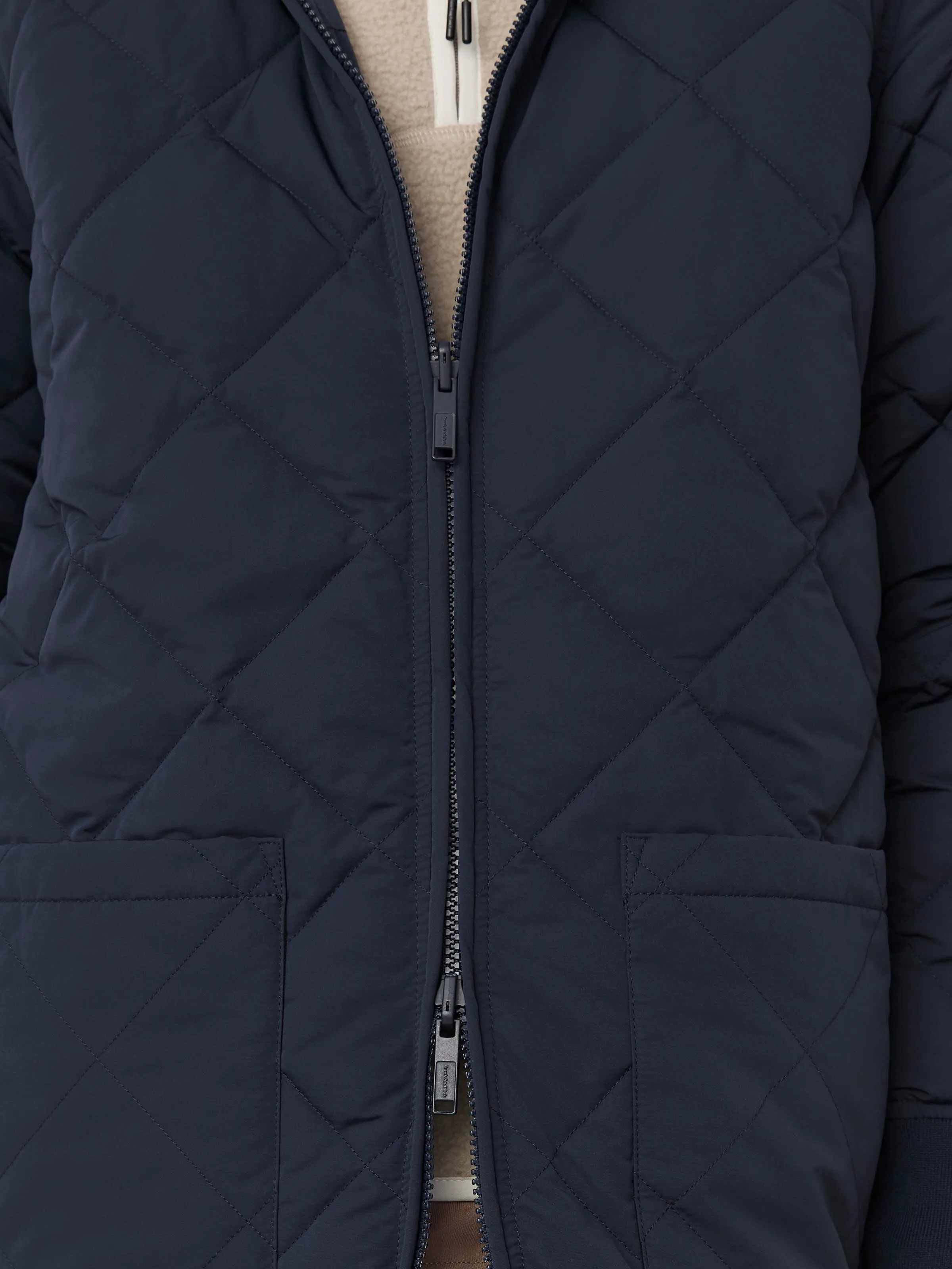 The Skyline Maxi Hooded Coat in Space Blue