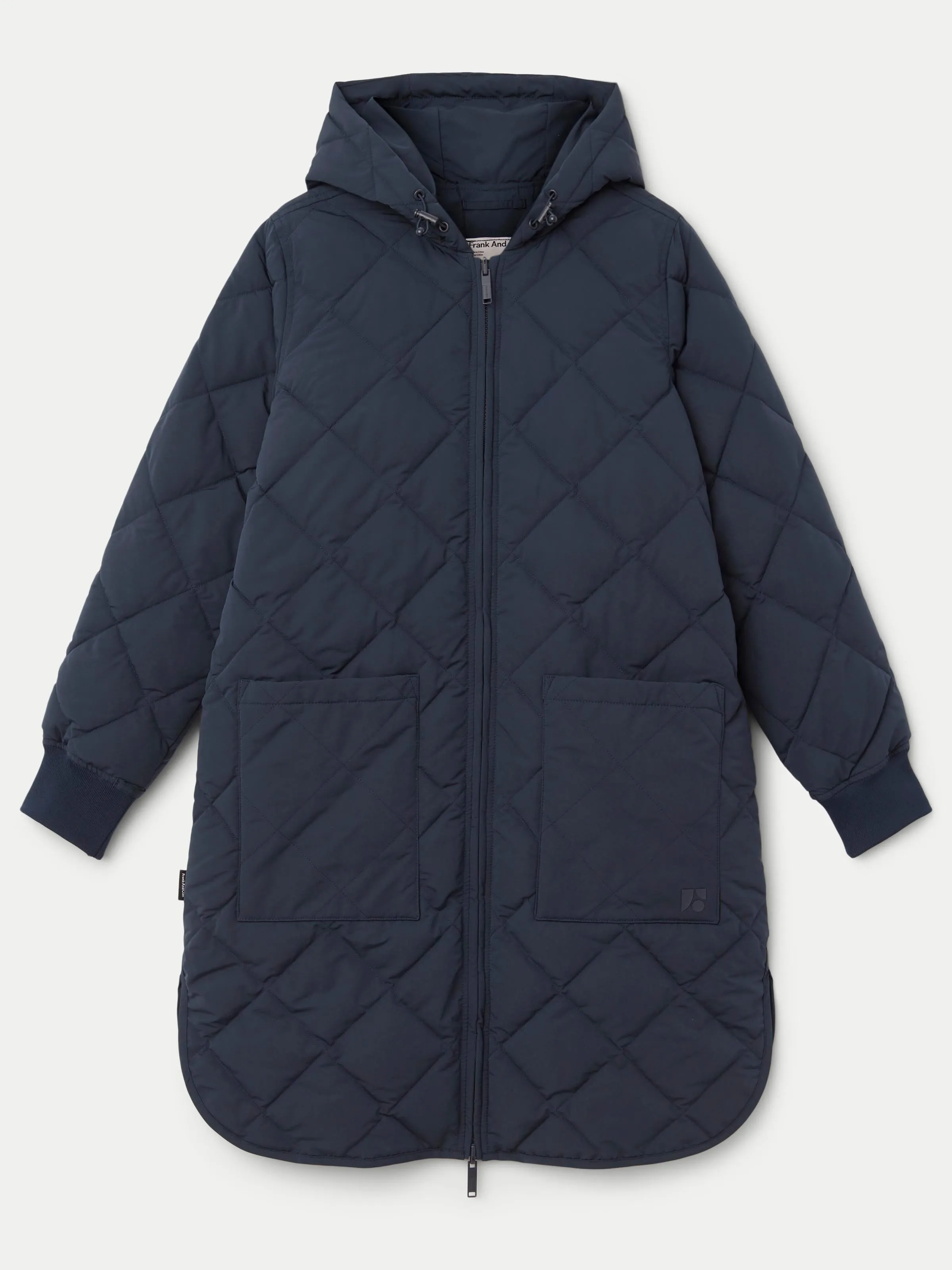 The Skyline Maxi Hooded Coat in Space Blue