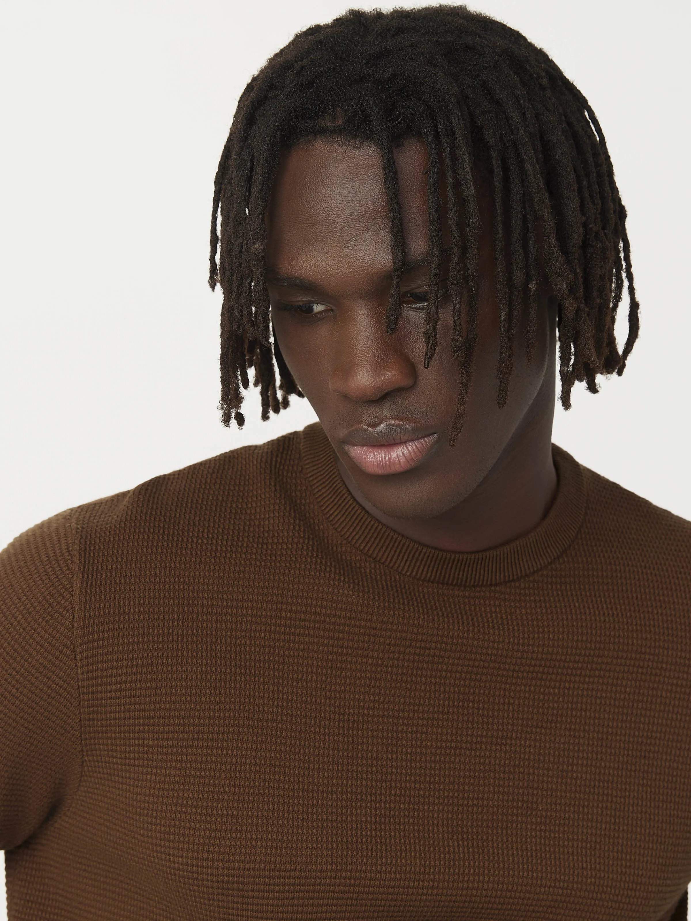 The Waffle Crewneck Sweater in Cappuccino